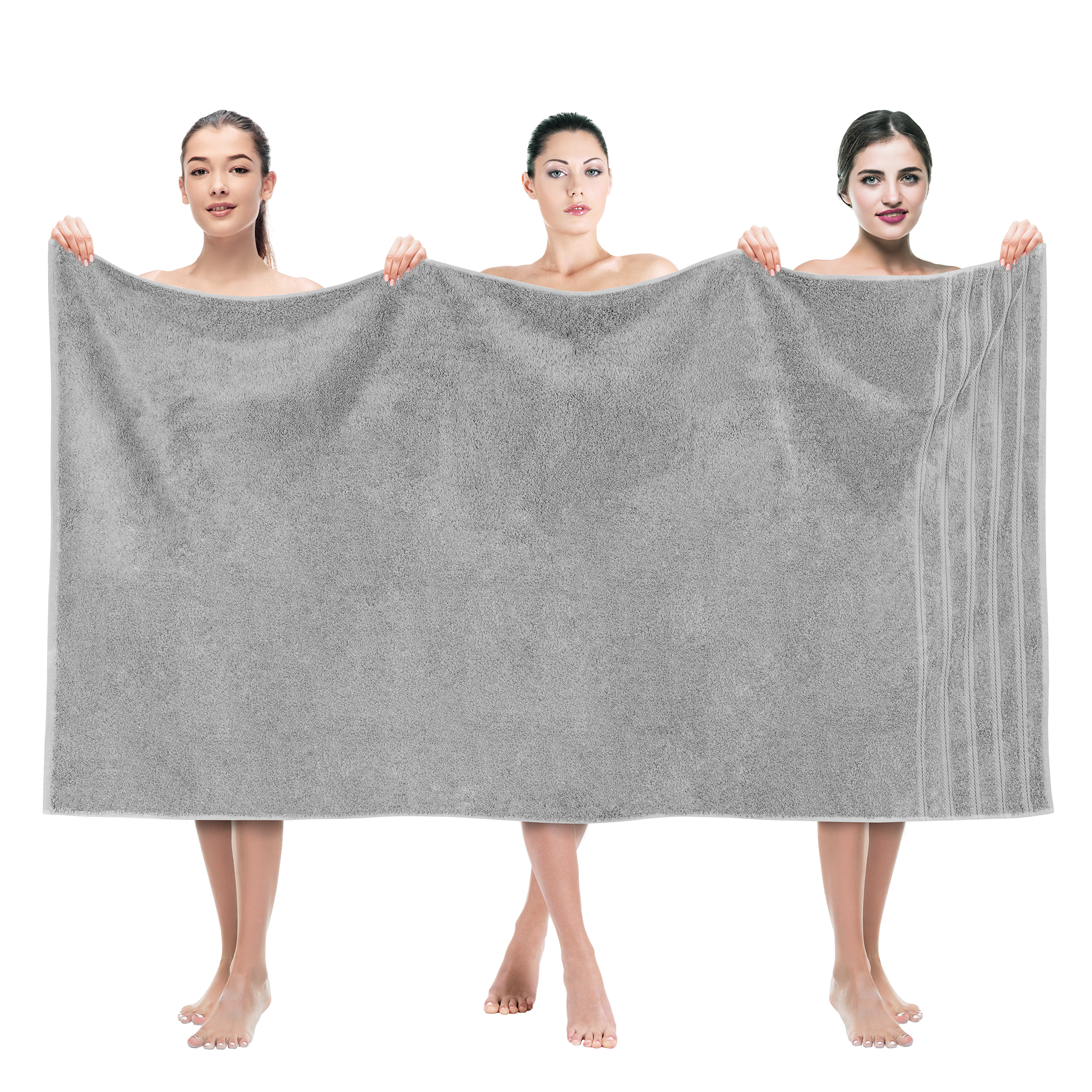 American Soft Linen - 35x70 Jumbo Bath Sheet Turkish Bath Towel - 16 Piece Case Pack - Rockridge-Gray - 1