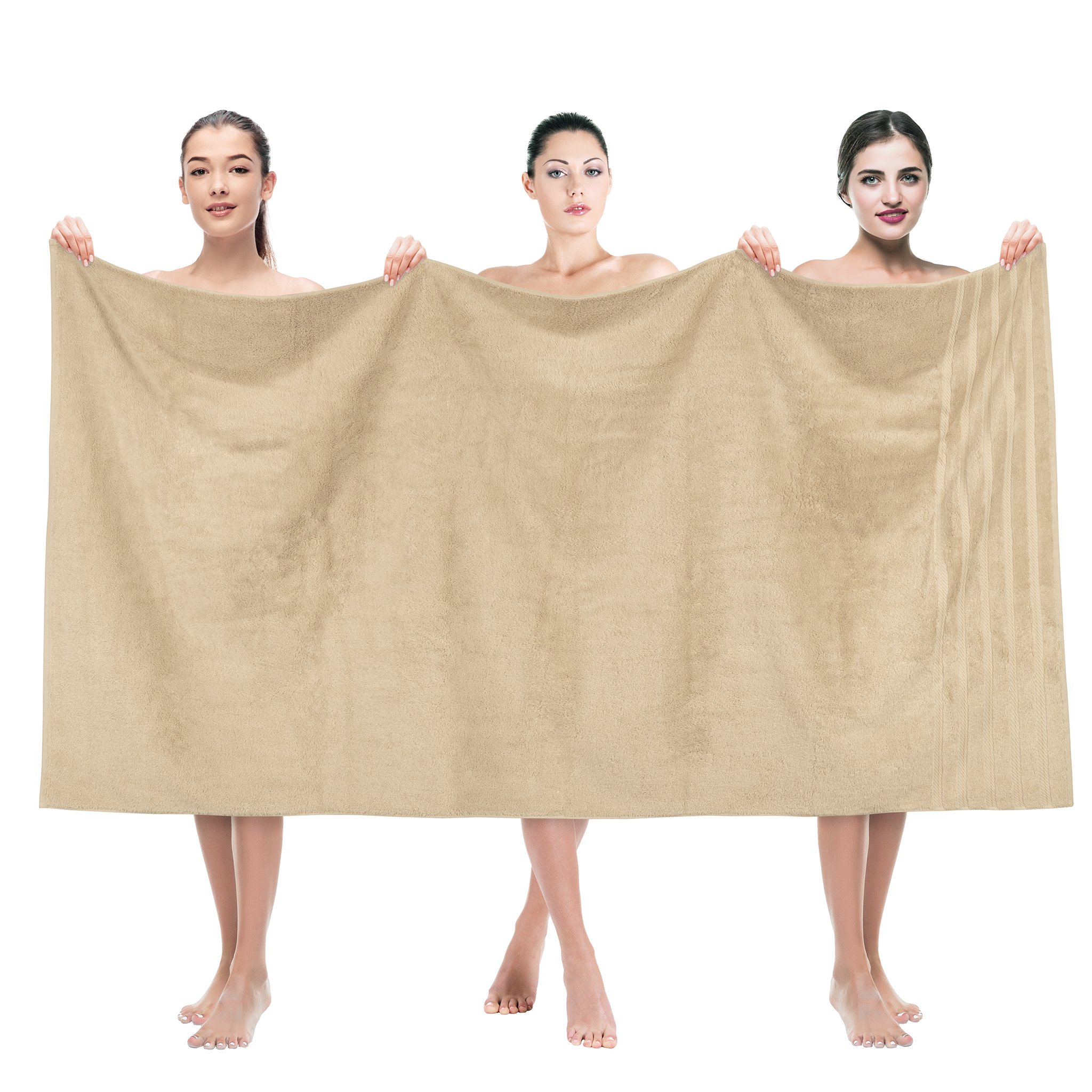 American Soft Linen - 35x70 Jumbo Bath Sheet Turkish Bath Towel - 16 Piece Case Pack - Sand-Taupe - 1
