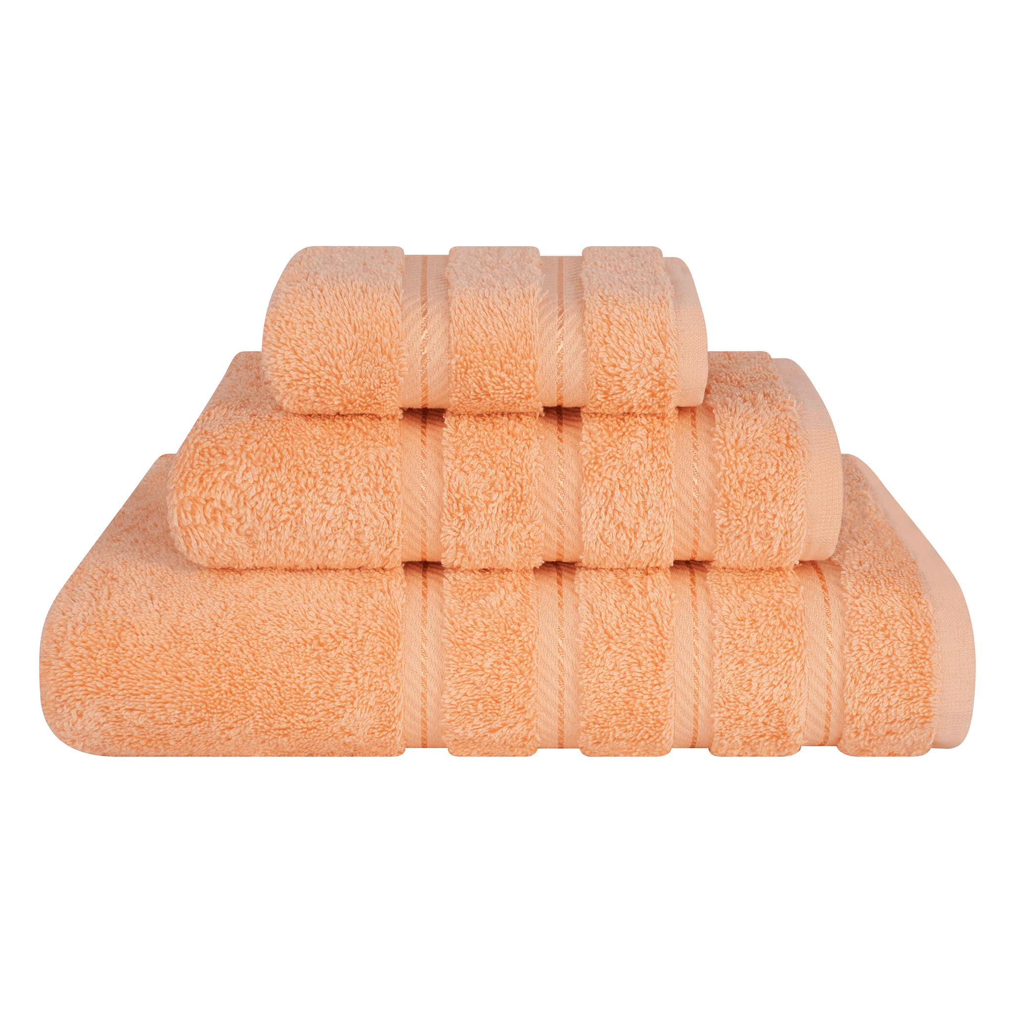 American Soft Linen - 3 Piece Turkish Cotton Towel Set - Malibu-Peach - 1