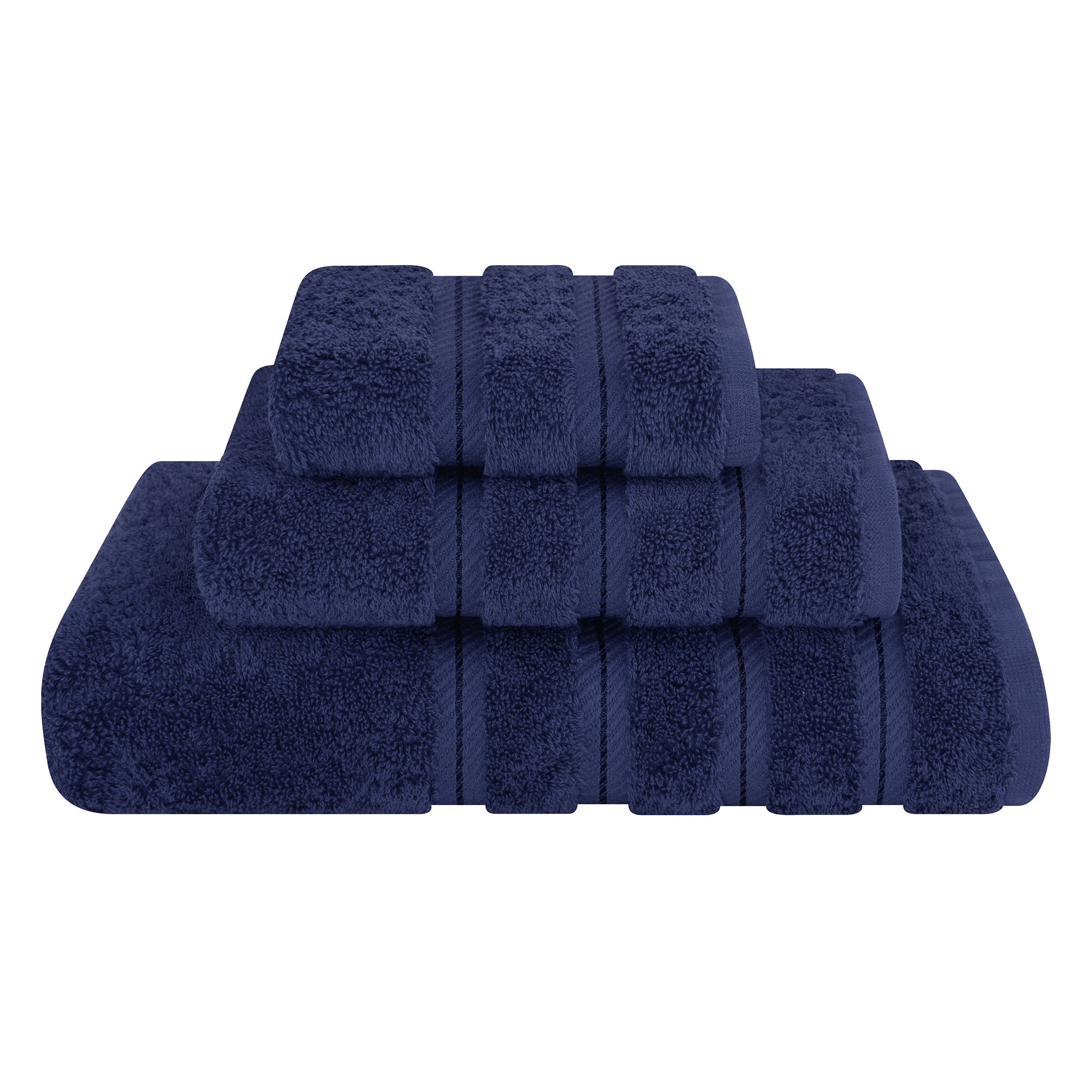 American Soft Linen - 3 Piece Turkish Cotton Towel Set - Navy-Blue - 1