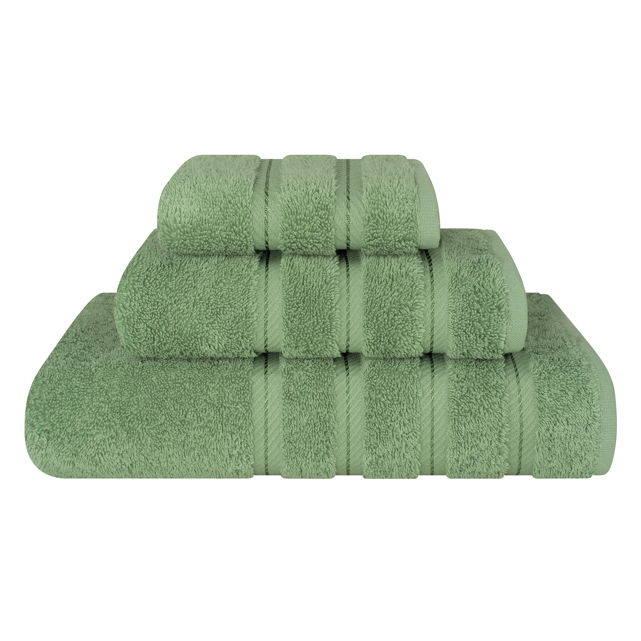 American Soft Linen - 3 Piece Turkish Cotton Towel Set - Sage-Green - 1