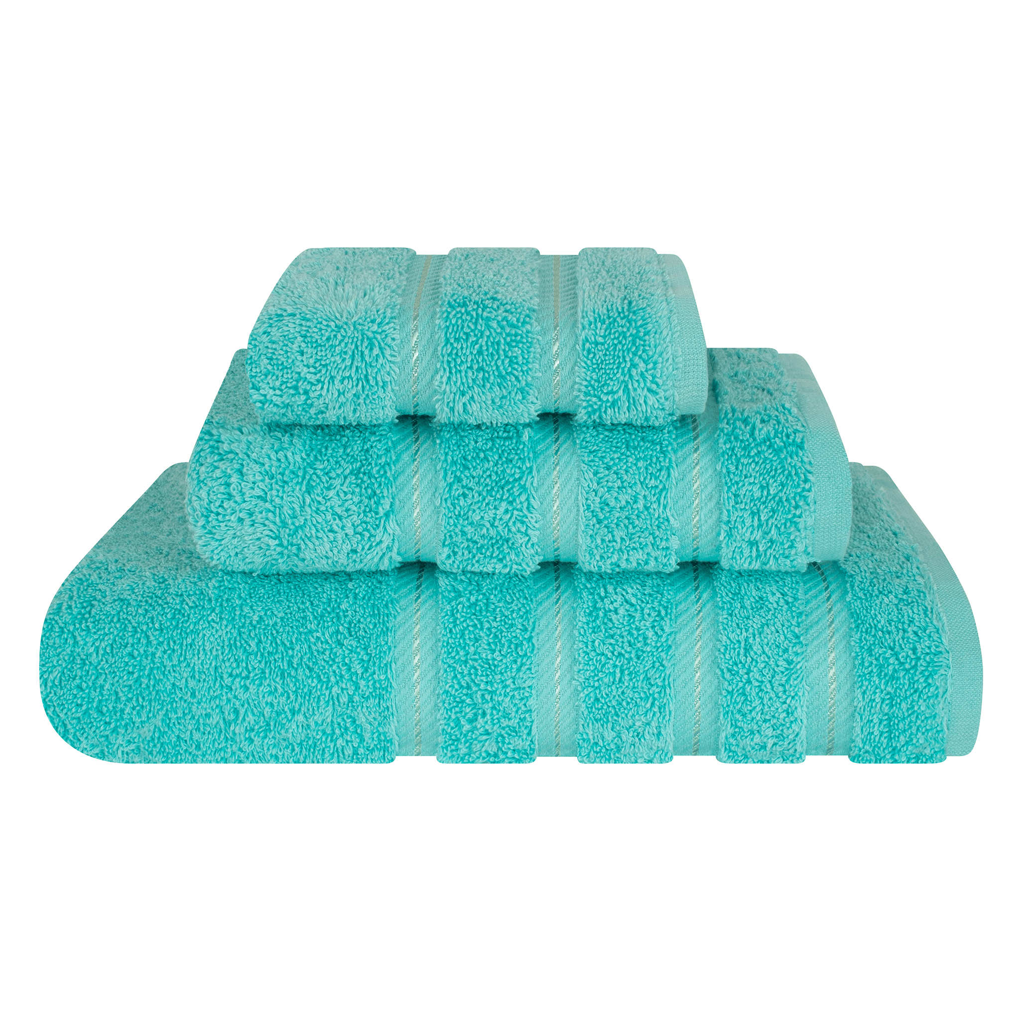 American Soft Linen - 3 Piece Turkish Cotton Towel Set - Turquoise-Blue - 1