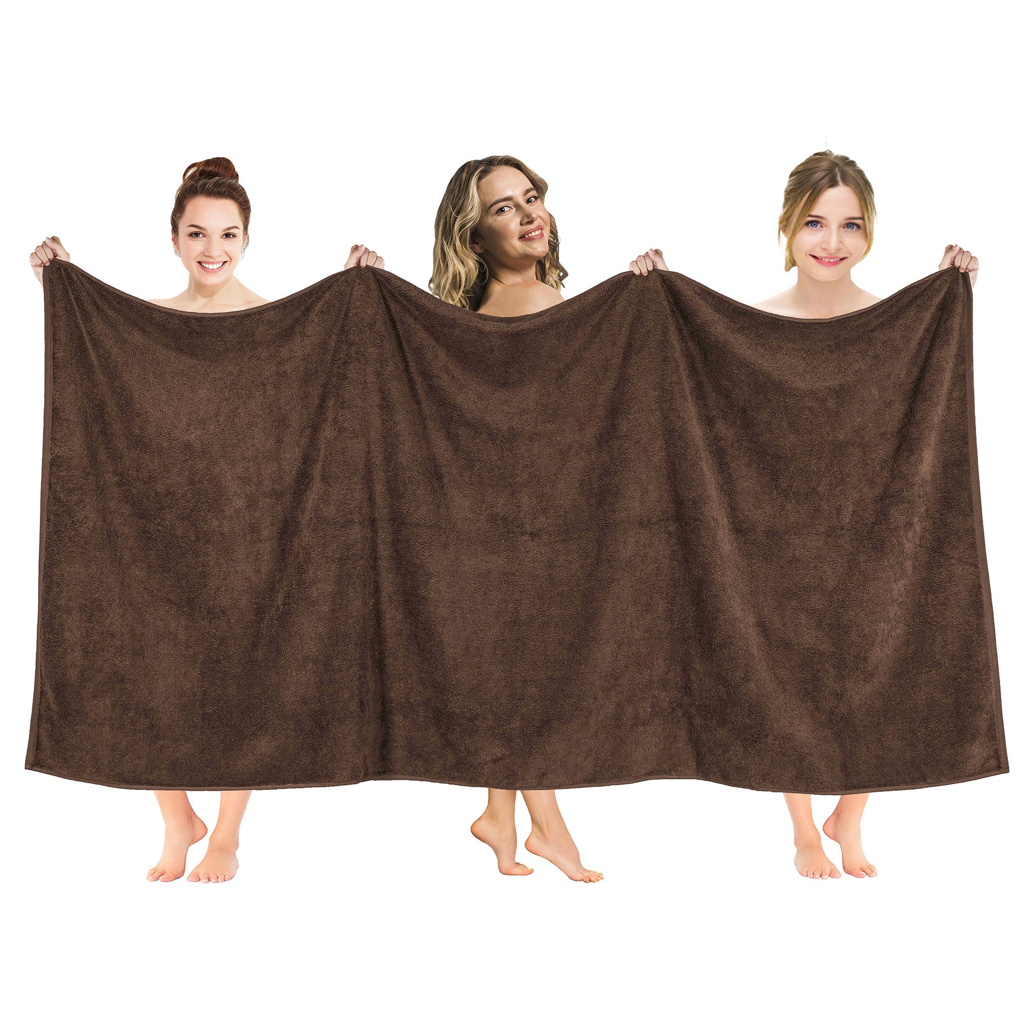 American Soft Linen - 40x80 Inch Oversized Bath Sheet Turkish Bath Towel - 12 Piece Case Pack - Chocolate-Brown - 1