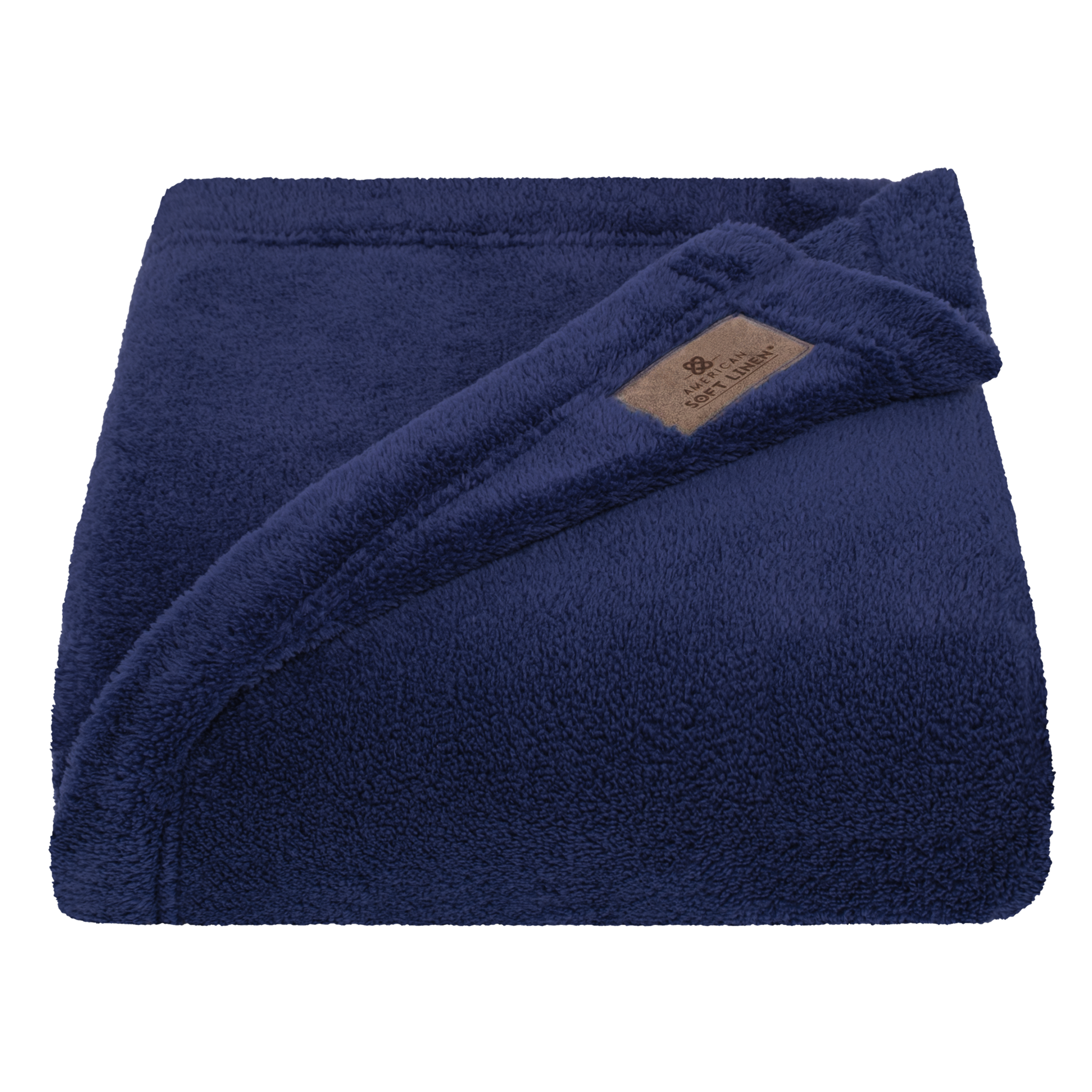 American Soft Linen - Bedding Fleece Blanket - Throw Size 50x60 inches - Navy-Blue - 3