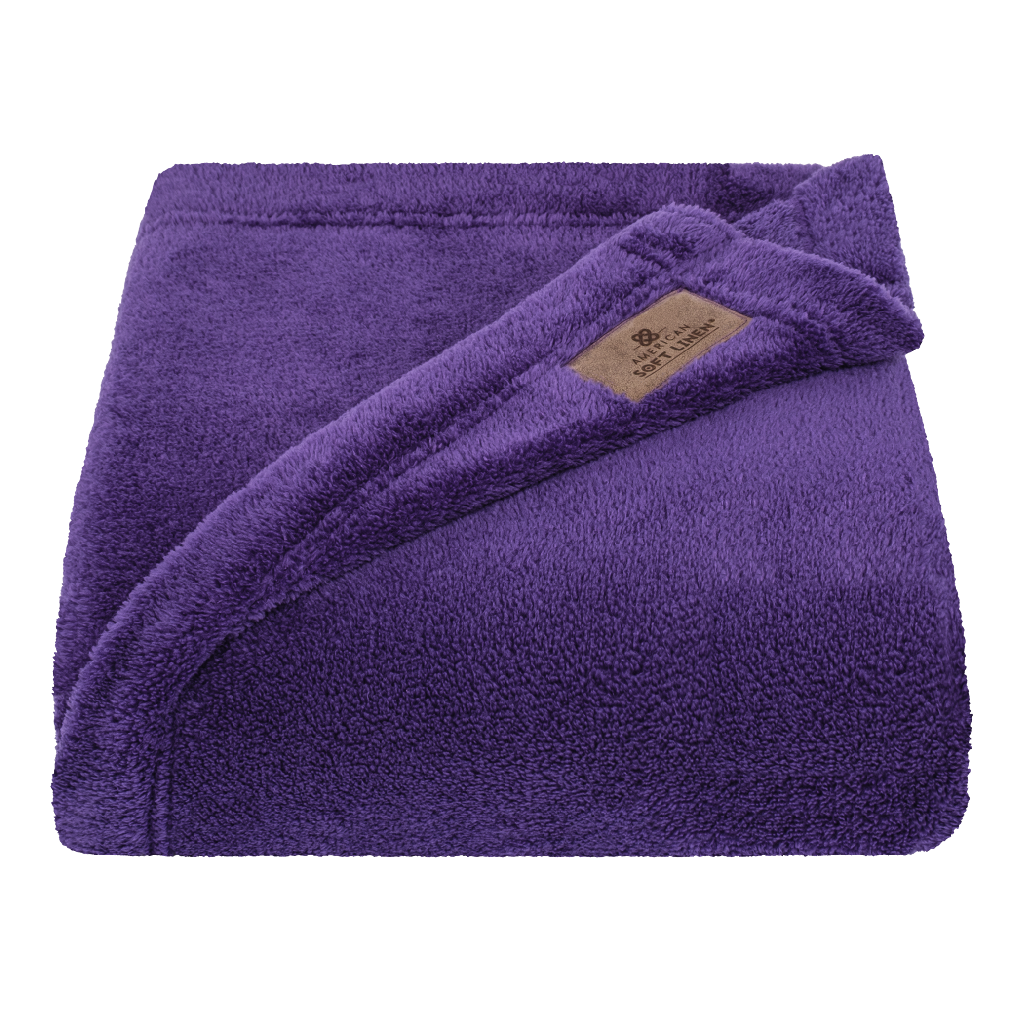 American Soft Linen - Bedding Fleece Blanket - Throw Size 50x60 inches - Purple - 3