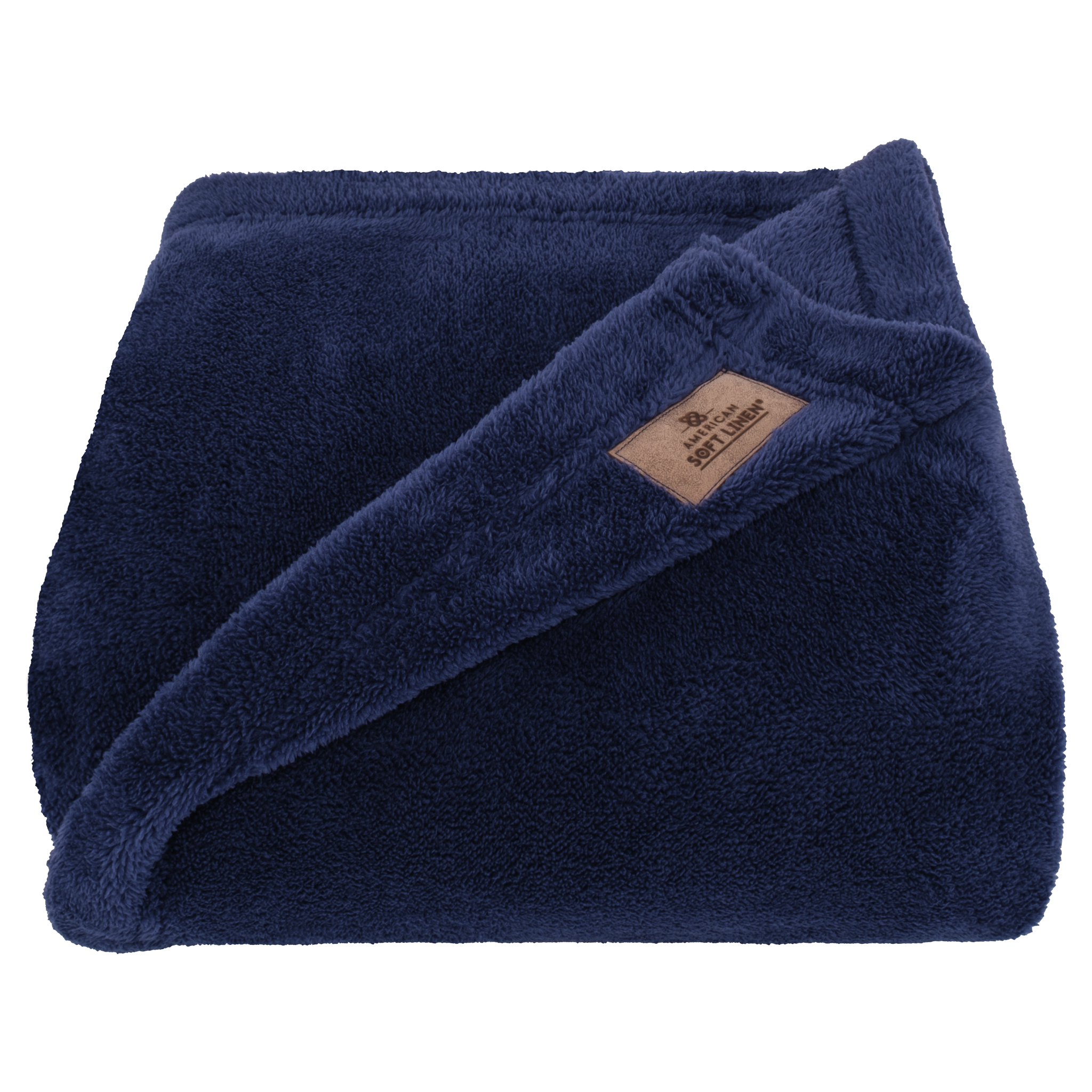 American Soft Linen - Bedding Fleece Blanket - Twin Size 60x80 inches - Navy-Blue - 3