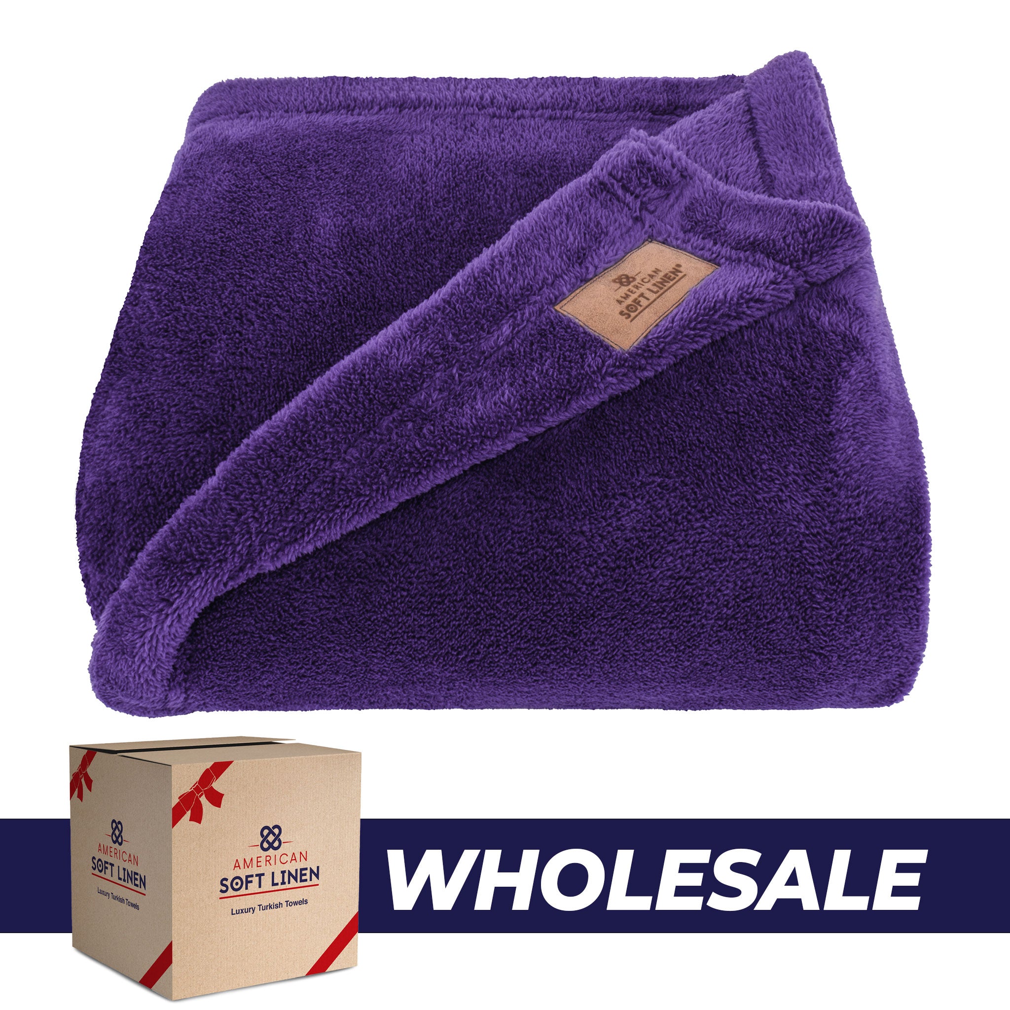 American Soft Linen - Bedding Fleece Blanket - Wholesale - 15 Set Case Pack - Twin Size 60x80 inches - Purple - 0
