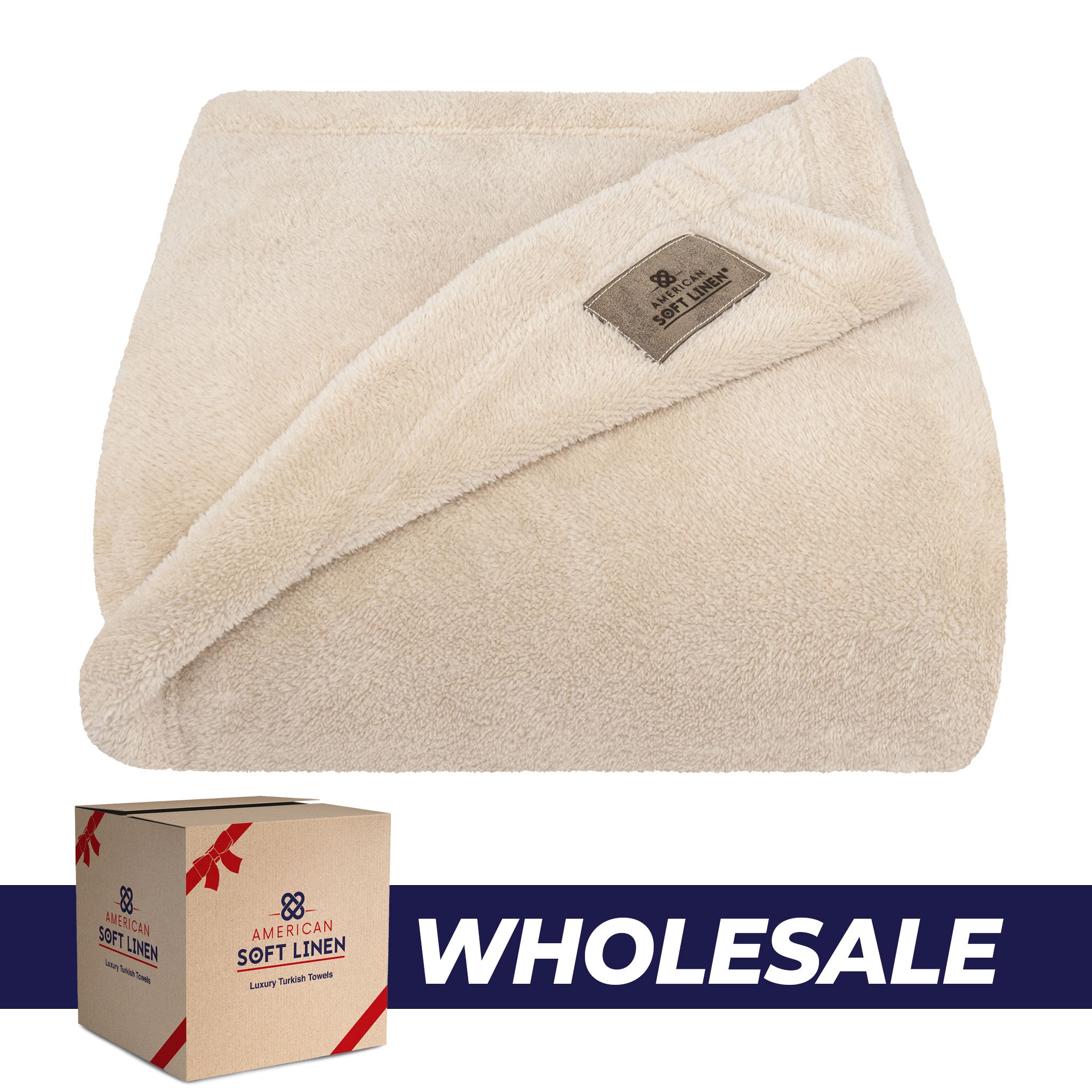 American Soft Linen - Bedding Fleece Blanket - Wholesale - 15 Set Case Pack - Twin Size 60x80 inches - Sand-Taupe - 0