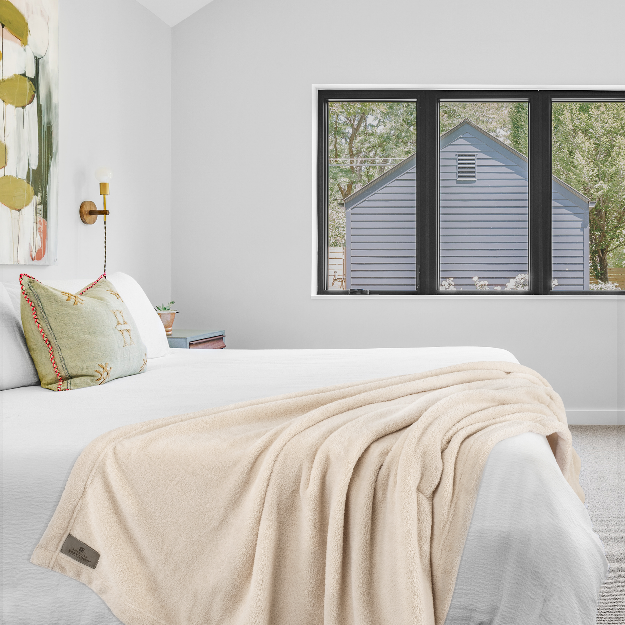 American Soft Linen - Bedding Fleece Blanket - Wholesale - 15 Set Case Pack - Twin Size 60x80 inches - Sand-Taupe - 2