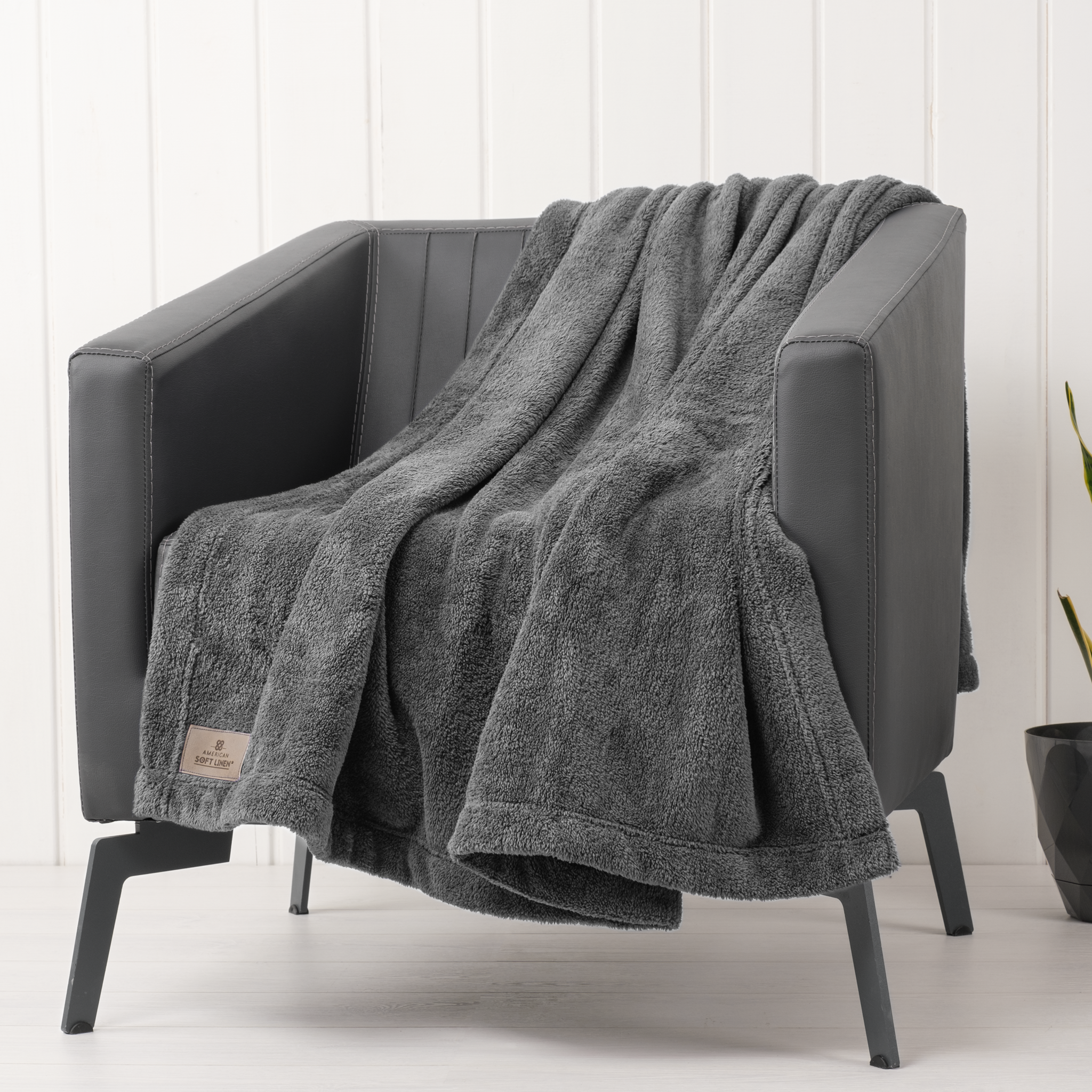 American Soft Linen - Bedding Fleece Blanket - Wholesale - 24 Set Case Pack - Throw Size 50x60 inches - Gray - 1