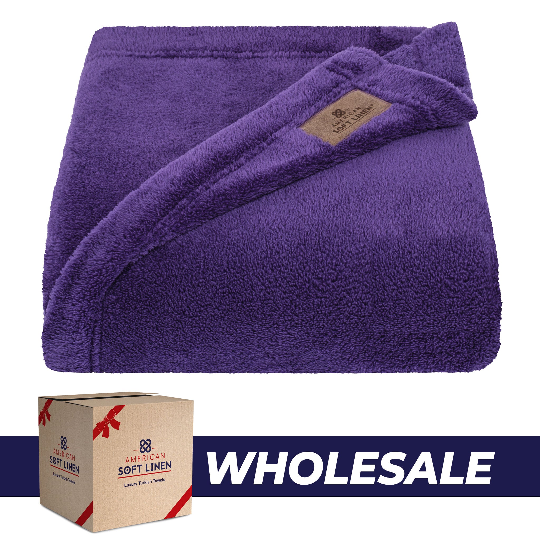 American Soft Linen - Bedding Fleece Blanket - Wholesale - 24 Set Case Pack - Throw Size 50x60 inches - Purple - 0