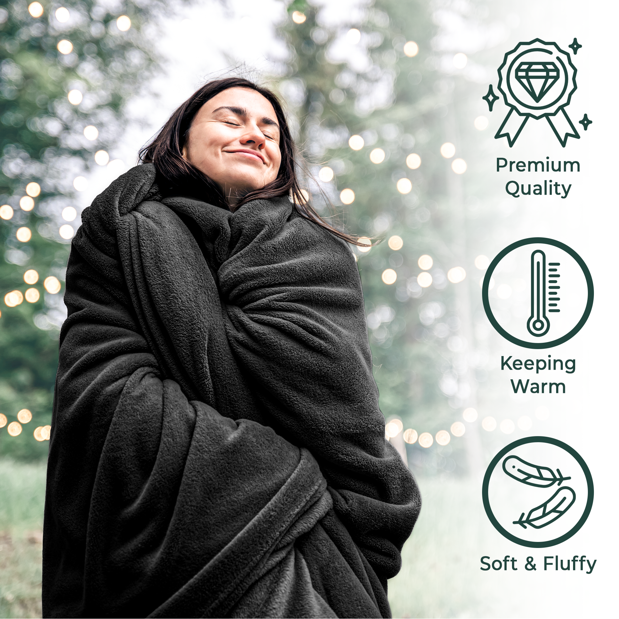 American Soft Linen - Bedding Fleece Blanket - Wholesale - 9 Set Case Pack - Queen Size 85x90 inches - Black - 2