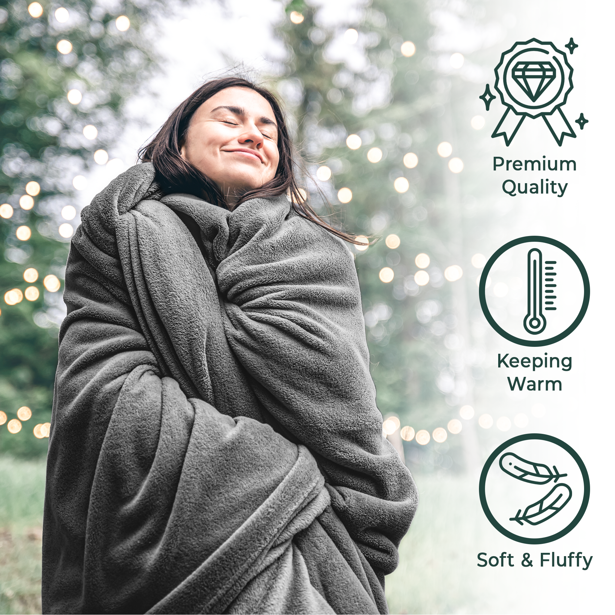 American Soft Linen - Bedding Fleece Blanket - Wholesale - 9 Set Case Pack - Queen Size 85x90 inches - Gray - 2