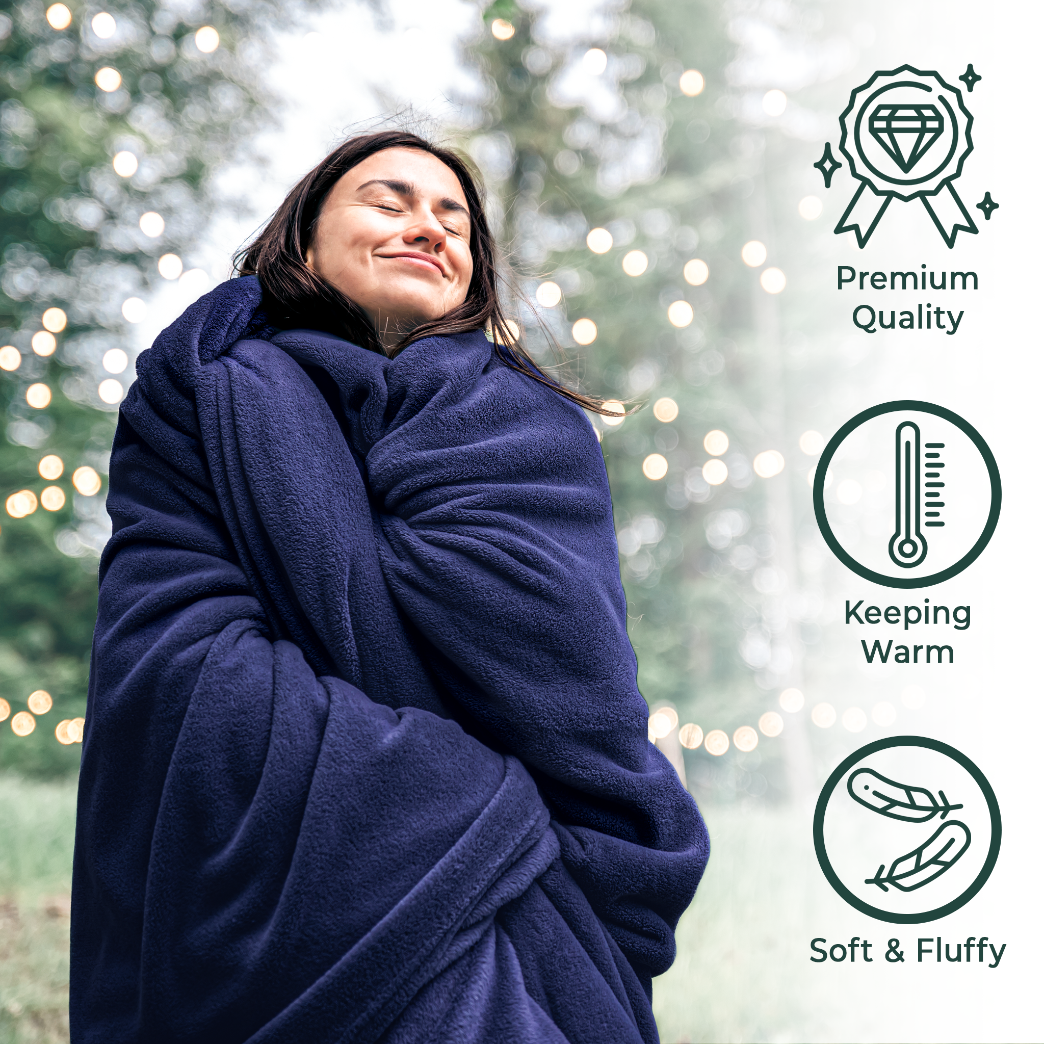 American Soft Linen - Bedding Fleece Blanket - Wholesale - 9 Set Case Pack - Queen Size 85x90 inches - Navy-Blue - 2