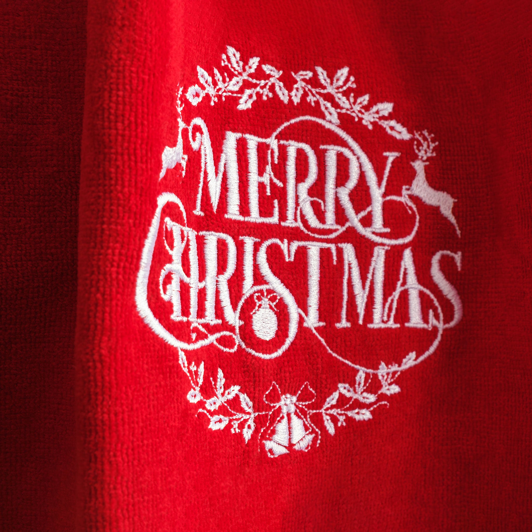 American Soft Linen - Christmas Towels 2 Packed Embroidered Towels for Decor Xmas - Merry-Hoho - 5