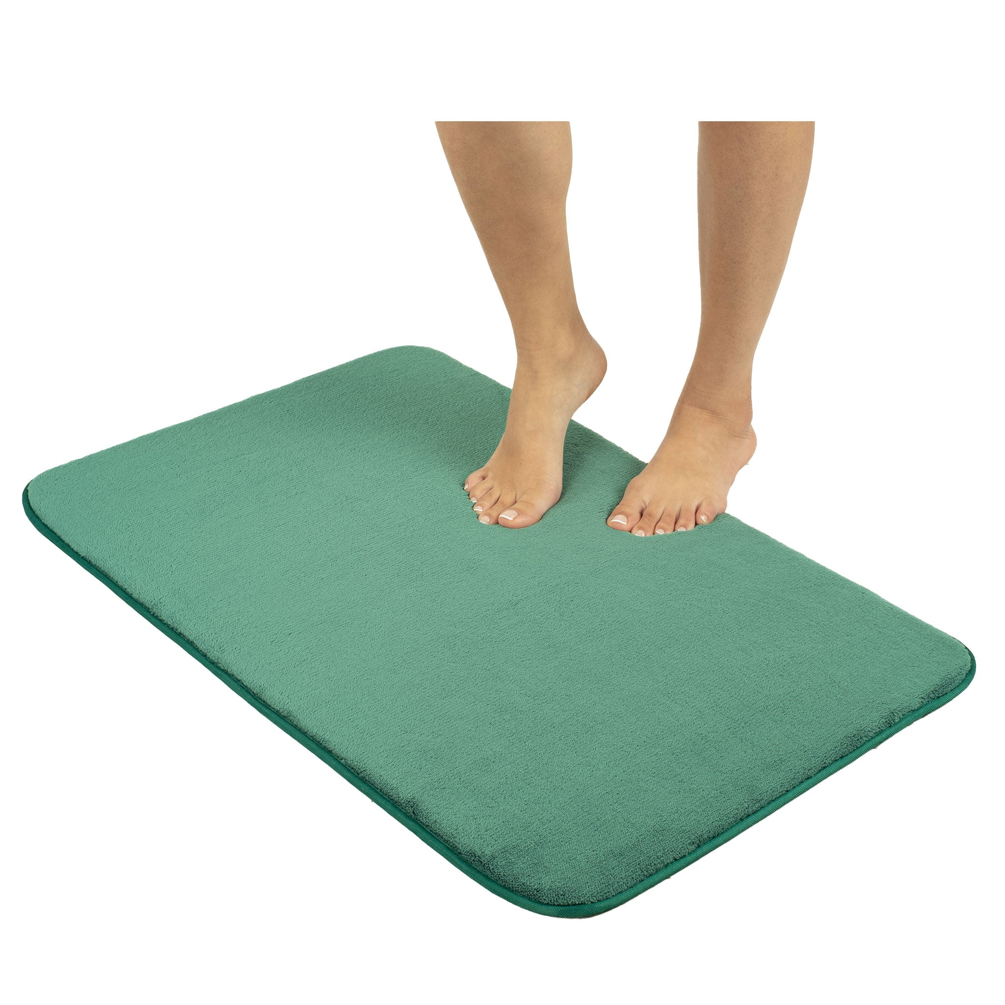 American Soft Linen - Fluffy Foamed Non-Slip Bath Rug-21x32 Inch - Colonial-Blue - 1