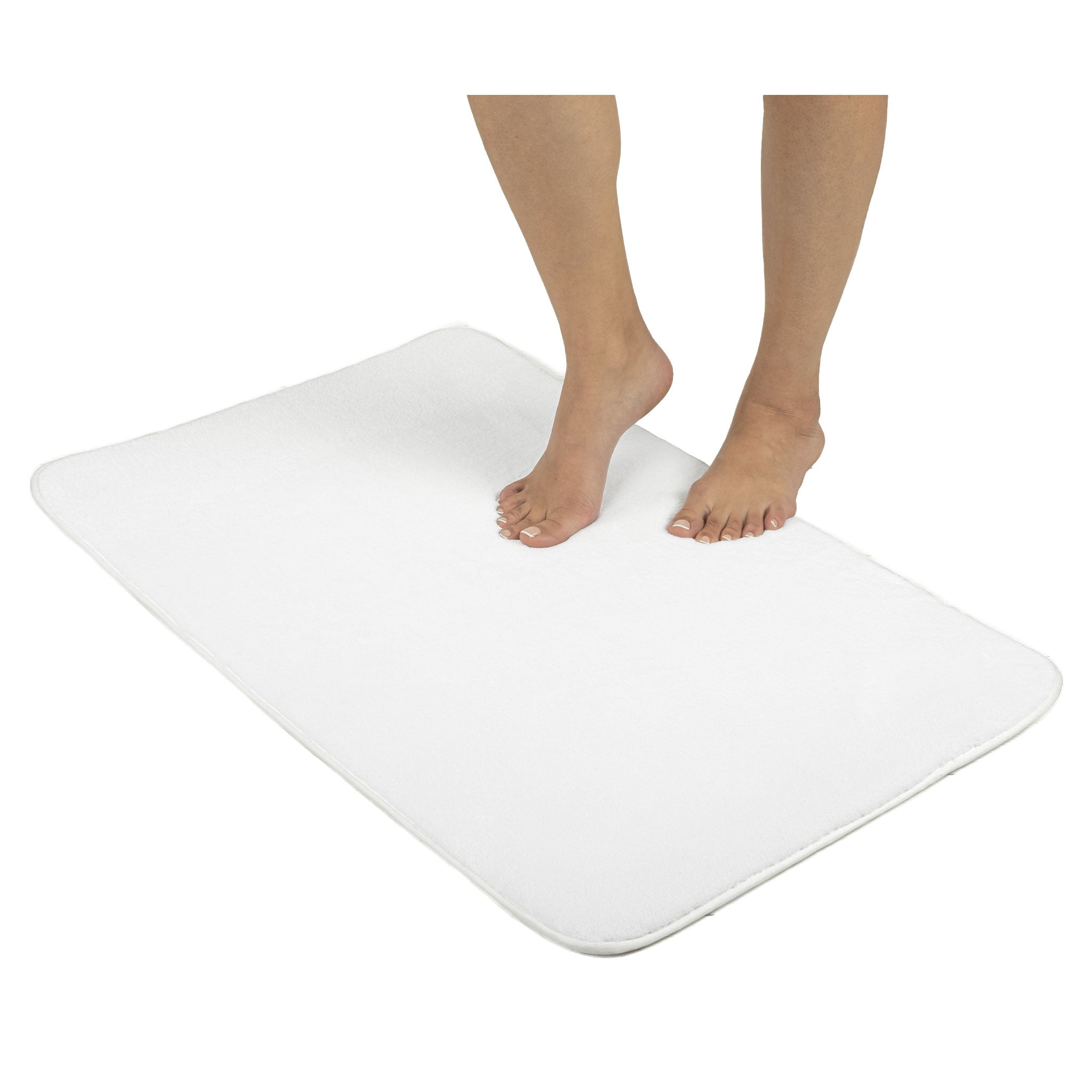 American Soft Linen - Fluffy Foamed Non-Slip Bath Rug-21x32 Inch - White - 1