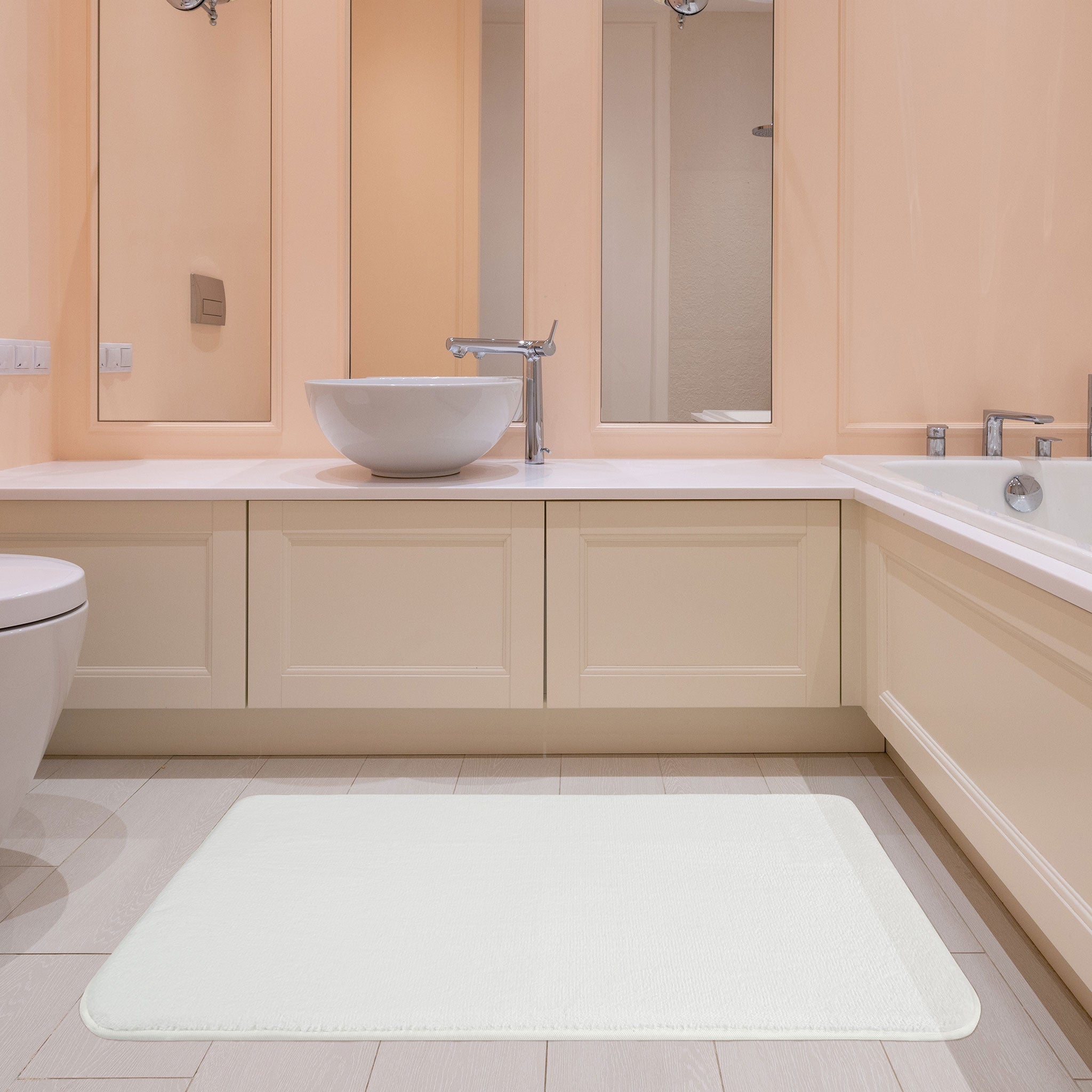 American Soft Linen - Fluffy Foamed Non-Slip Bath Rug-21x32 Inch - White - 2