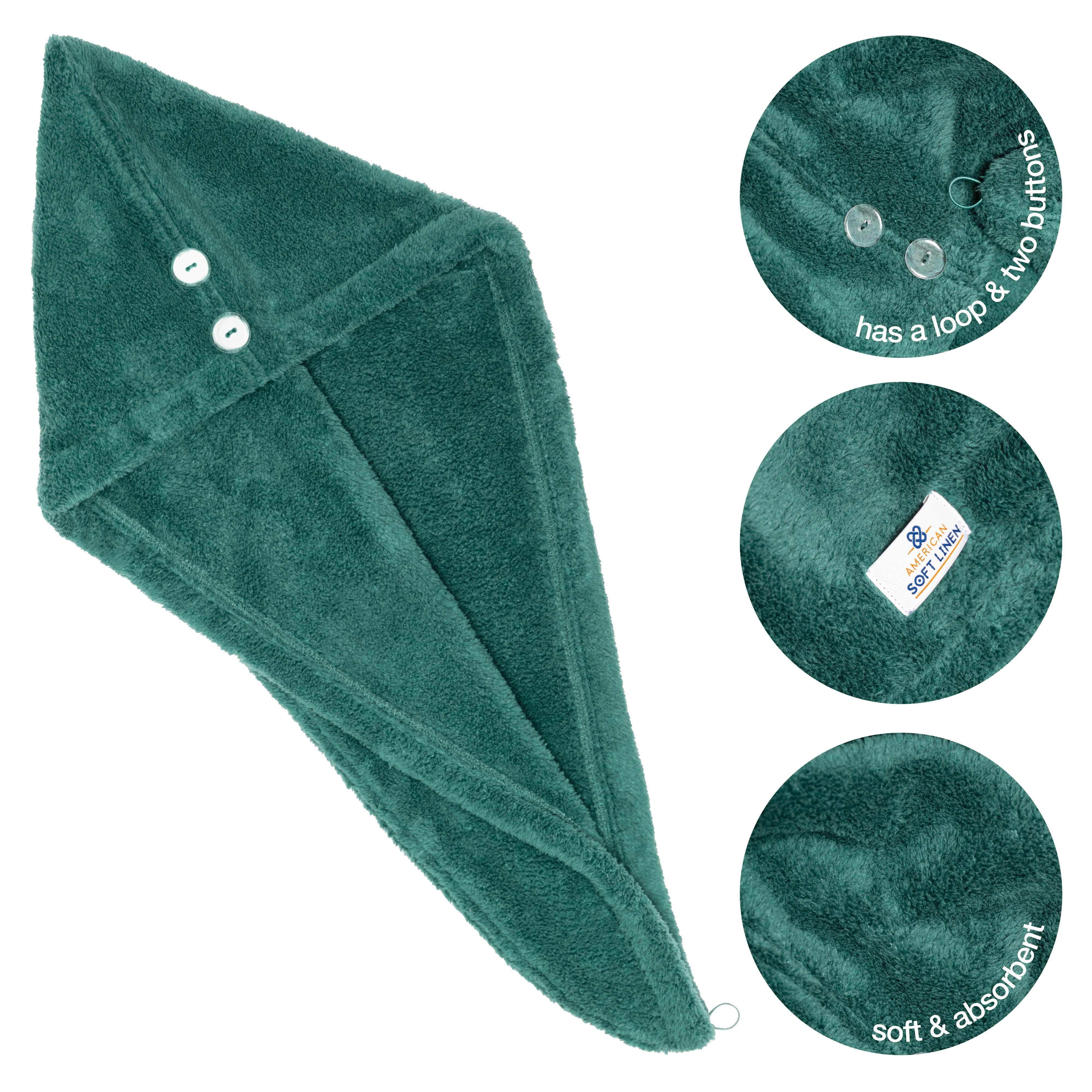 American Soft Linen - Hair Drying Towel - 1-PACKED - 90 Piece Case Pack - Colonial-Blue - 5