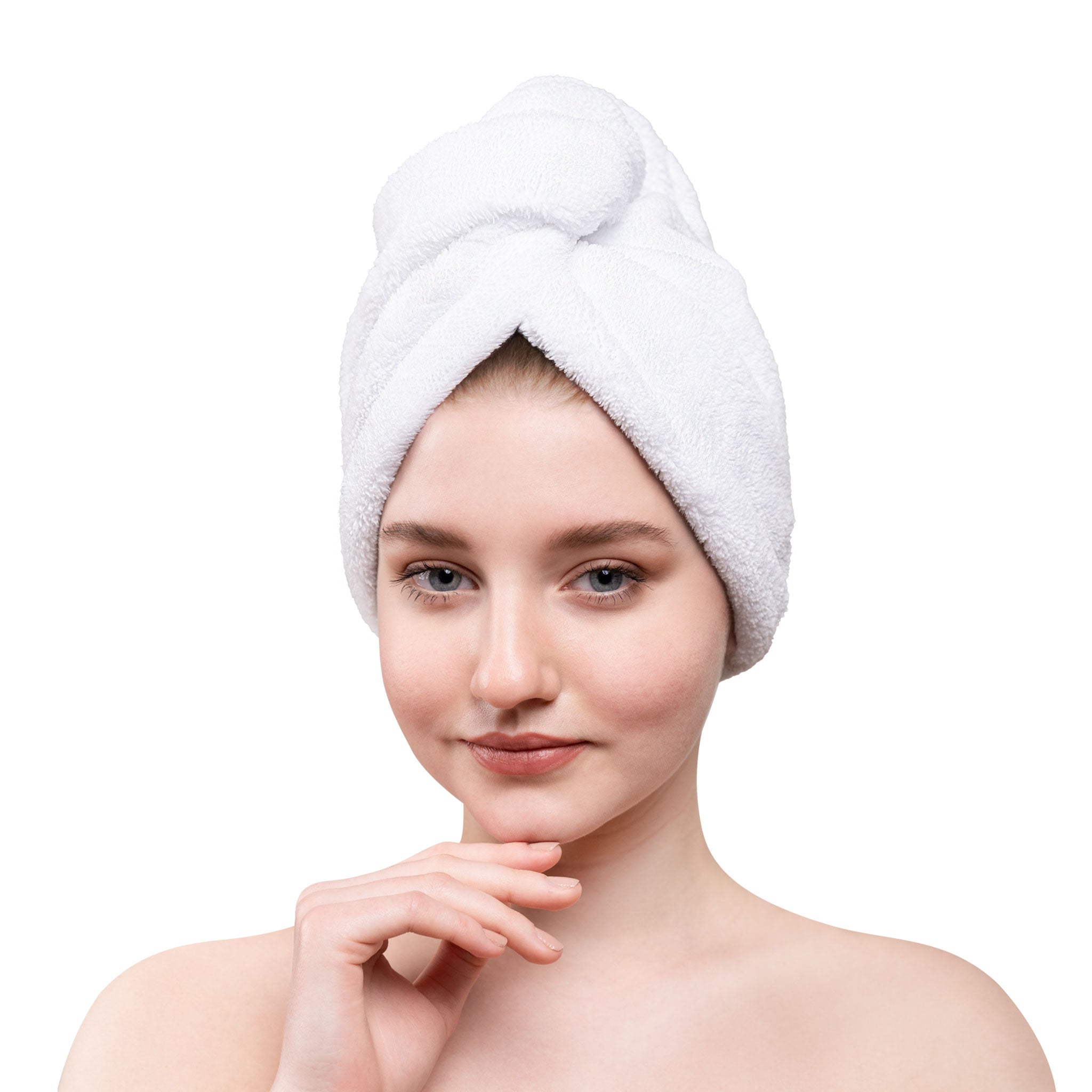 American Soft Linen - Hair Drying Towel - 2-PACKED - 50 Piece Case Pack - White - 1