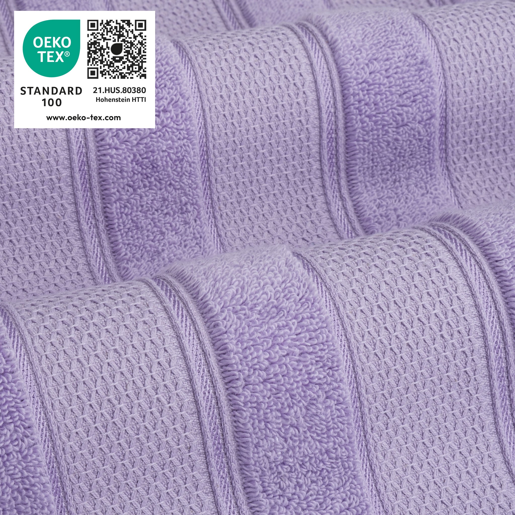 American Soft Linen - Salem 6 Piece Turkish Combed Cotton Luxury Bath Towel Set - 10 Set Case Pack - Lilac - 3