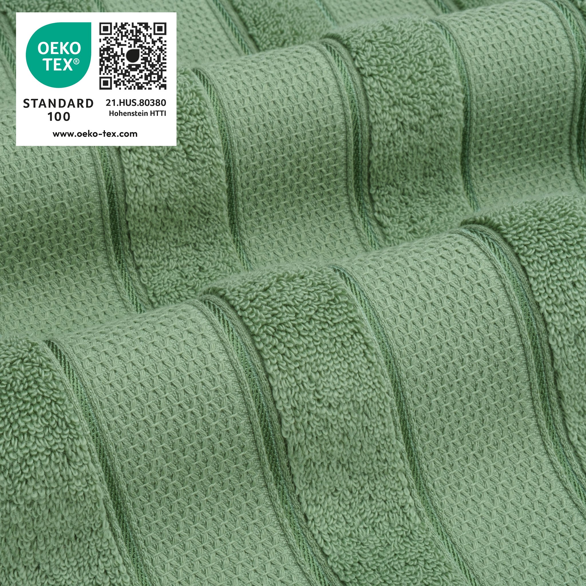 American Soft Linen - Salem 6 Piece Turkish Combed Cotton Luxury Bath Towel Set - 10 Set Case Pack - Sage-Green - 3
