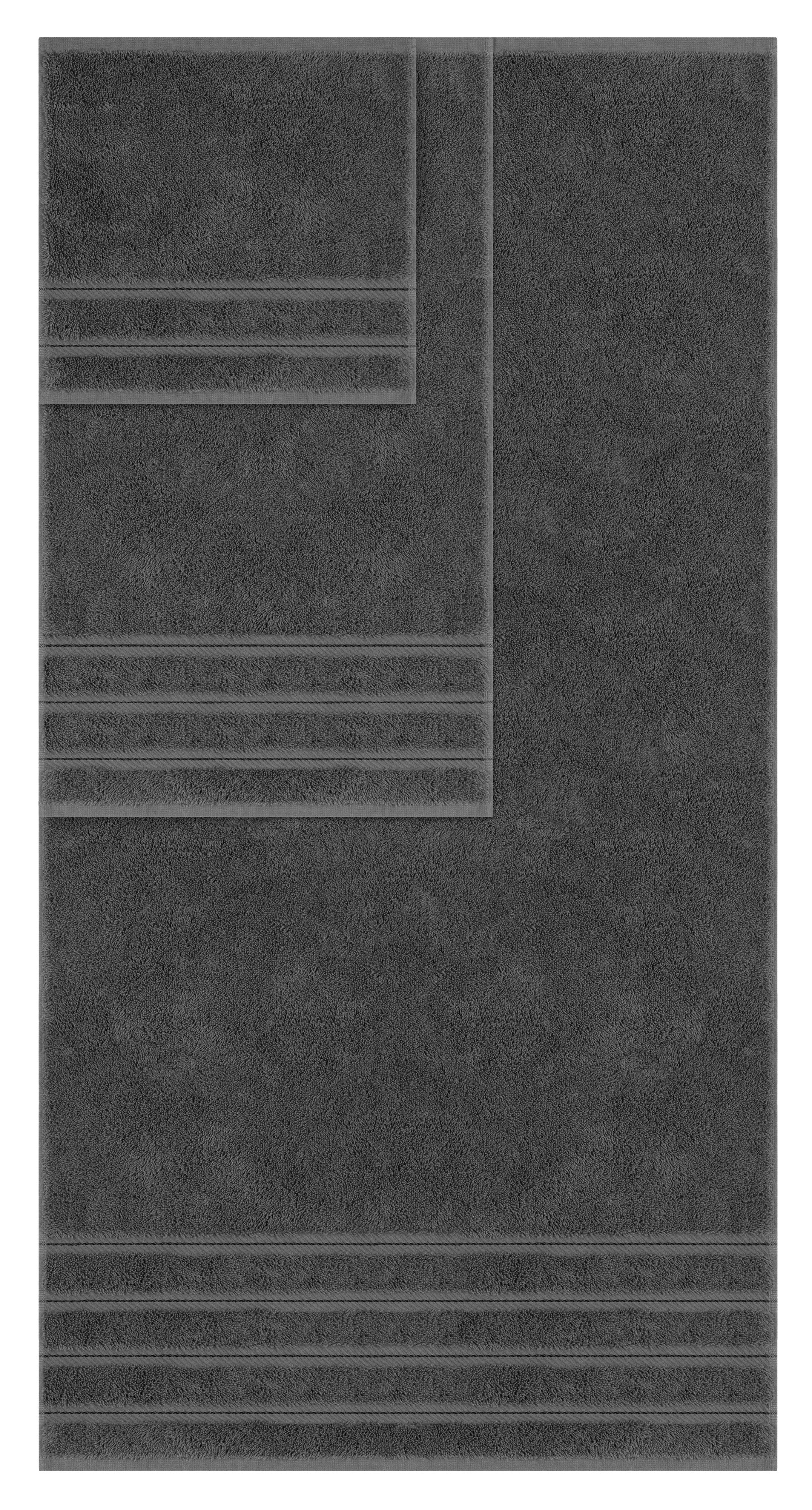 American Soft Linen - Embroidery 6 Piece 100% Turkish Cotton Towel Set - Gray - 0