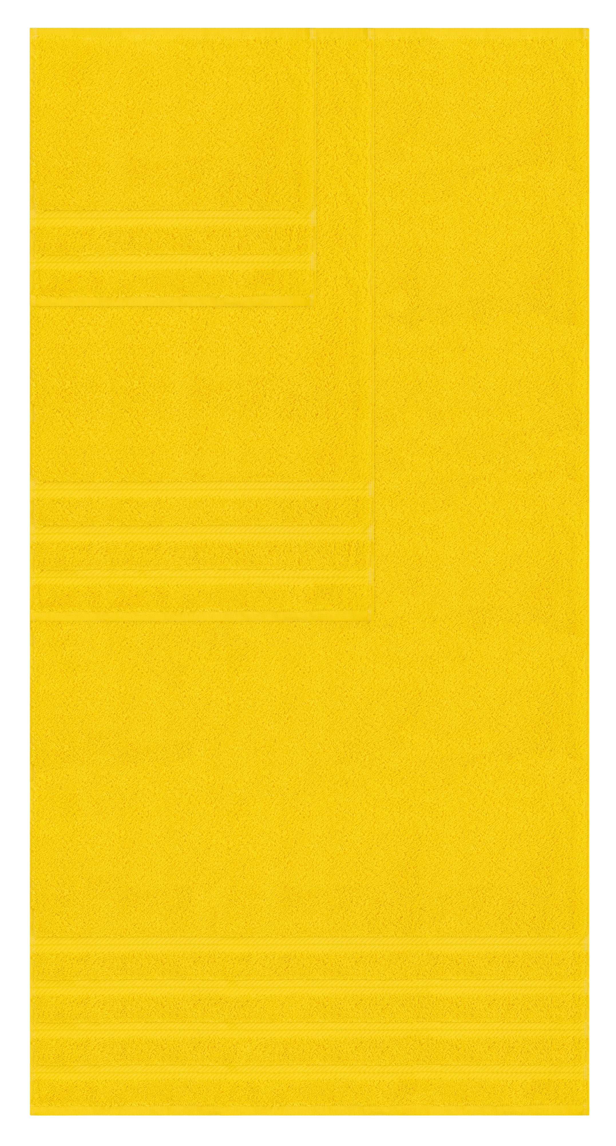 American Soft Linen - Embroidery 6 Piece 100% Turkish Cotton Towel Set - Yellow - 0