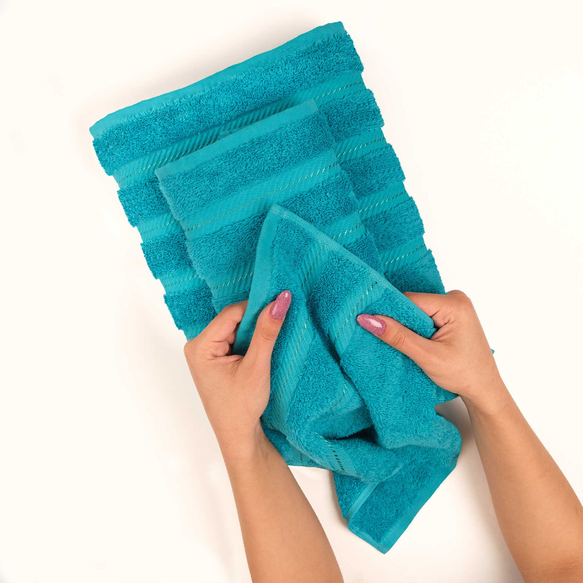Organic Turkish Cotton Spa Blue Bath Towels