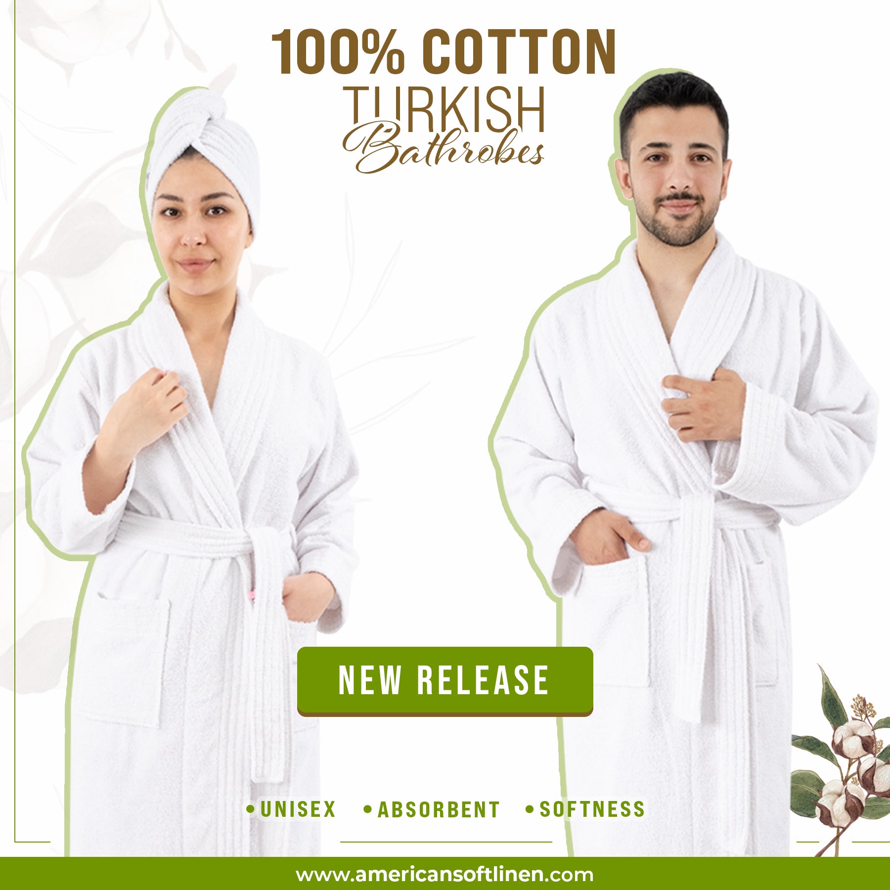 100% Cotton Turkish Bathrobes