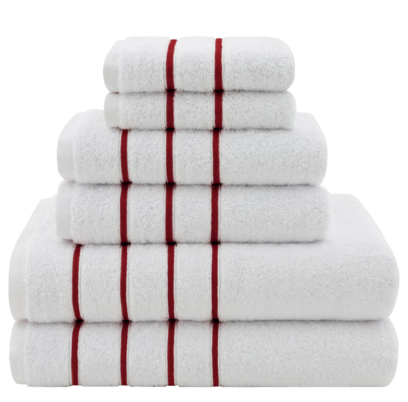 American Soft Linen - Salem 6 Piece Turkish Cotton Luxury Towel Set - Bordeaux-Red - 0