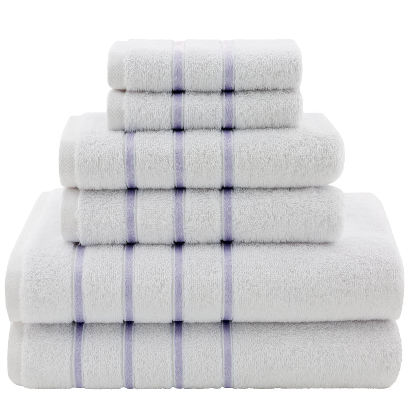 American Soft Linen - Salem 6 Piece Turkish Cotton Luxury Towel Set - Lilac - 1