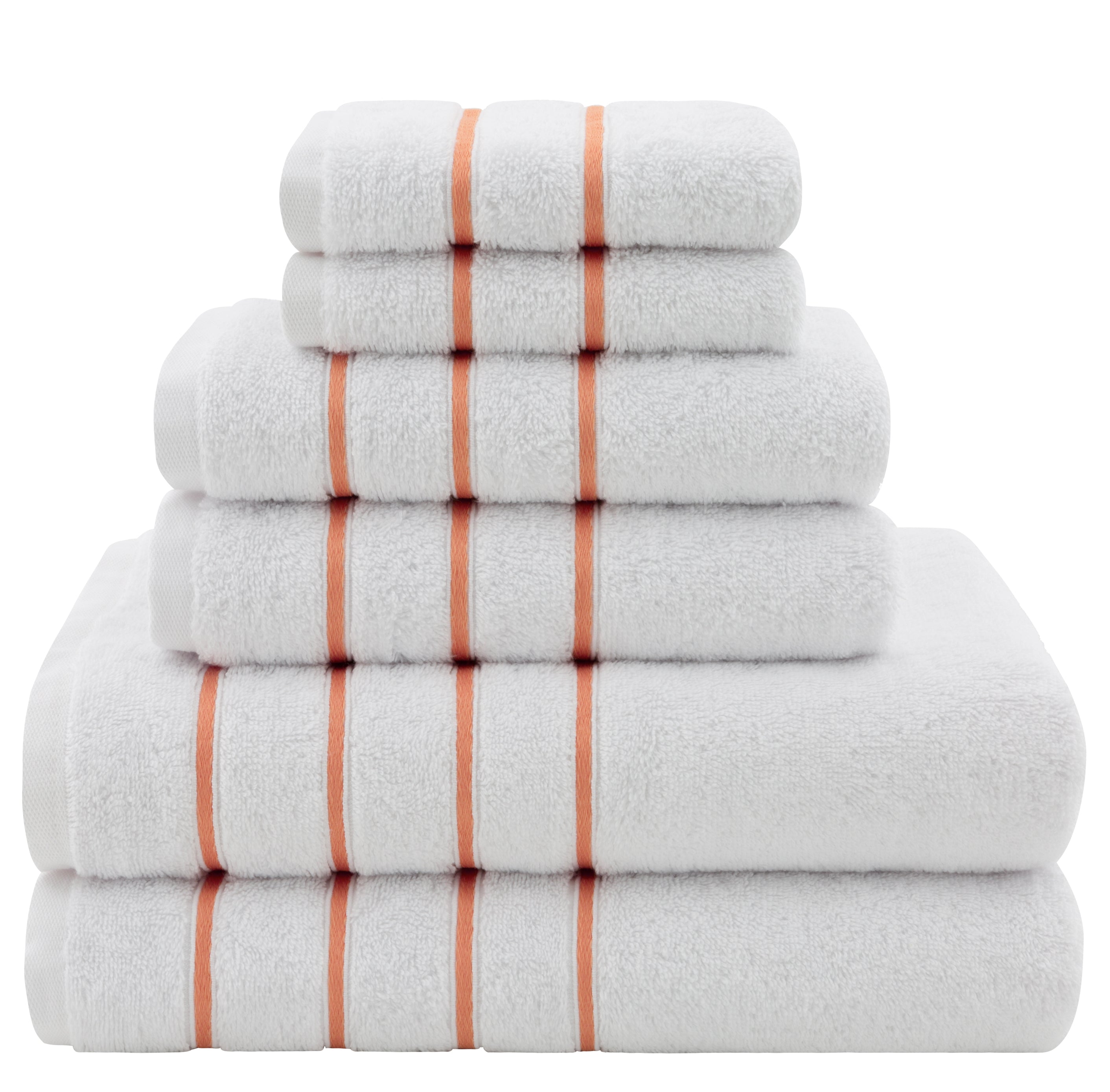 American Soft Linen - Salem 6 Piece Turkish Cotton Luxury Towel Set - Malibu-Peach - 1