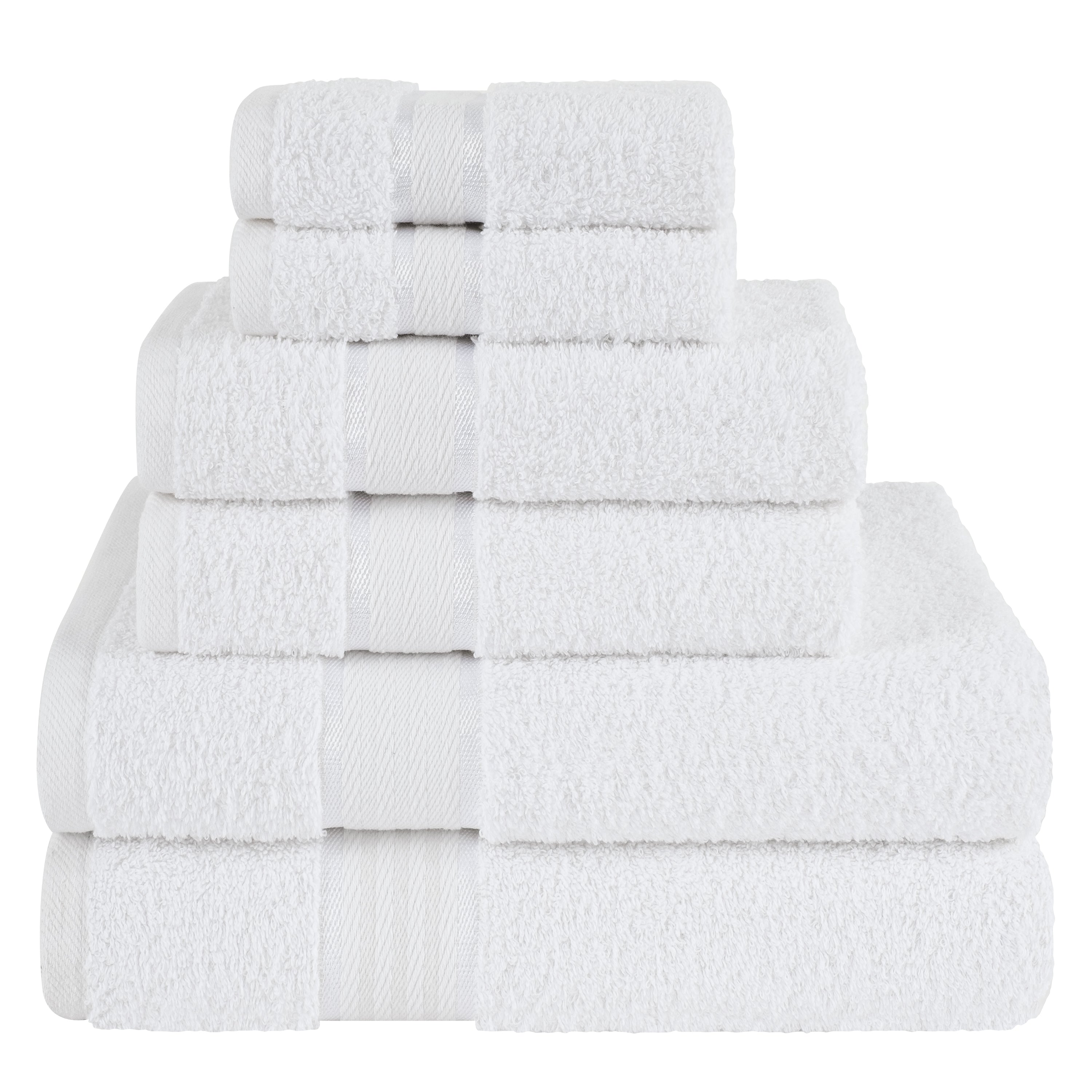 American Soft Linen - Salem 6 Piece Turkish Cotton Luxury Towel Set - White - 0