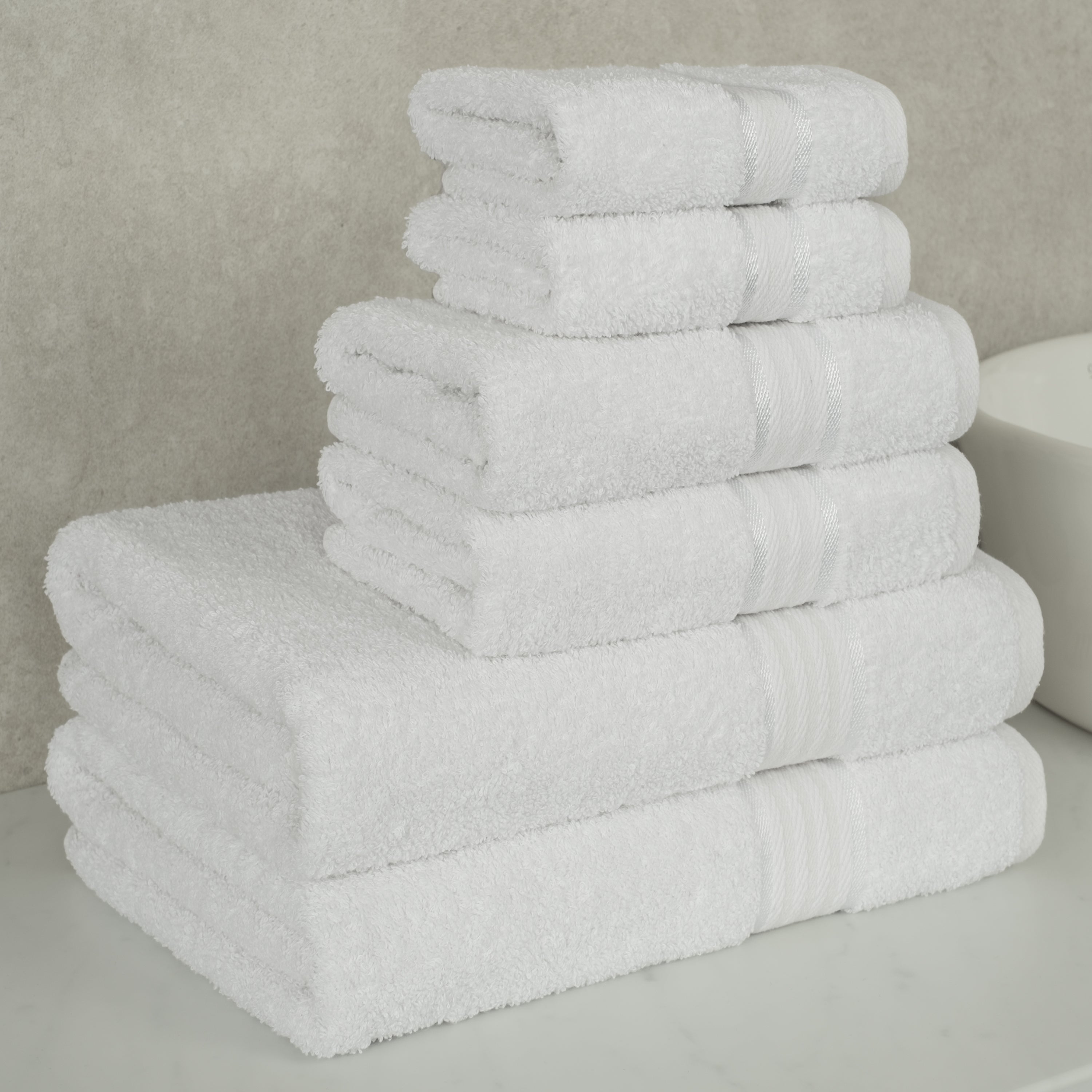 American Soft Linen - Salem 6 Piece Turkish Cotton Luxury Towel Set - White - 2