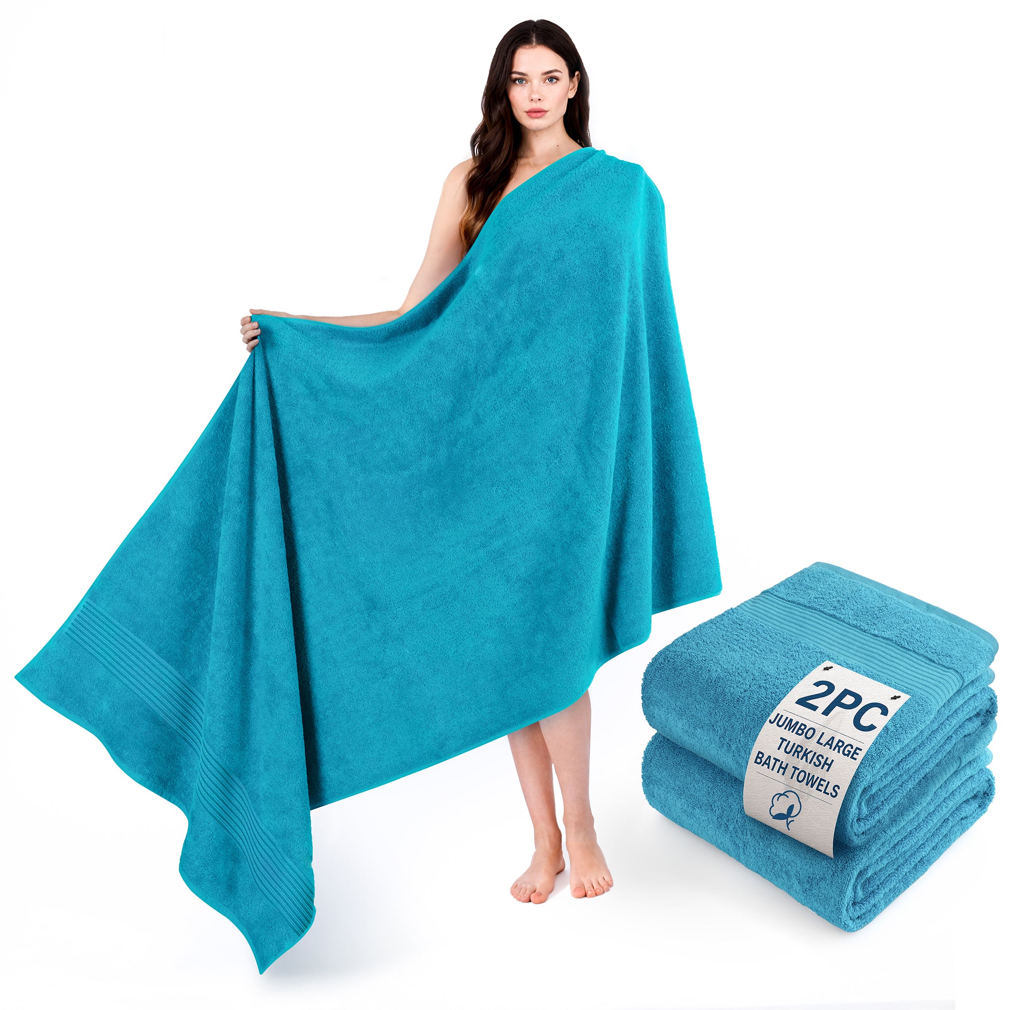 American Soft Linen Bekos 35x70 Inch Jumbo Bath Sheet Set of 2, Wholesale 100% Cotton Turkish Towel Set