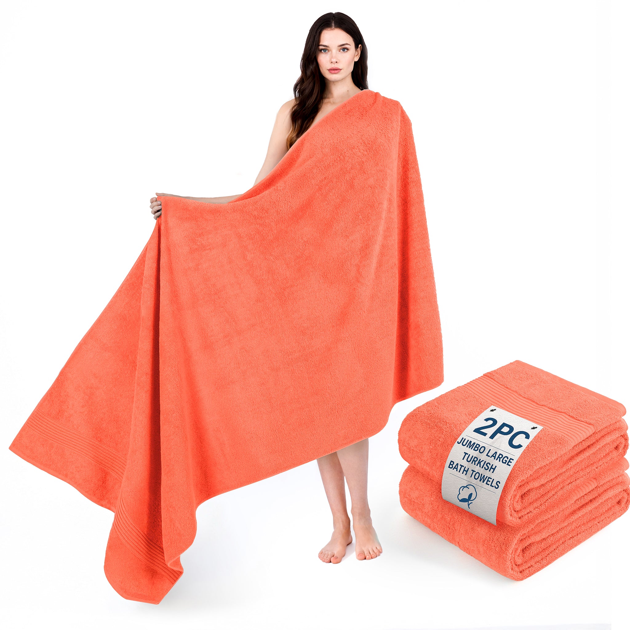 American Soft Linen Bekos 35x70 Inch Jumbo Bath Sheet Set of 2, Wholesale 100% Cotton Turkish Towel Set