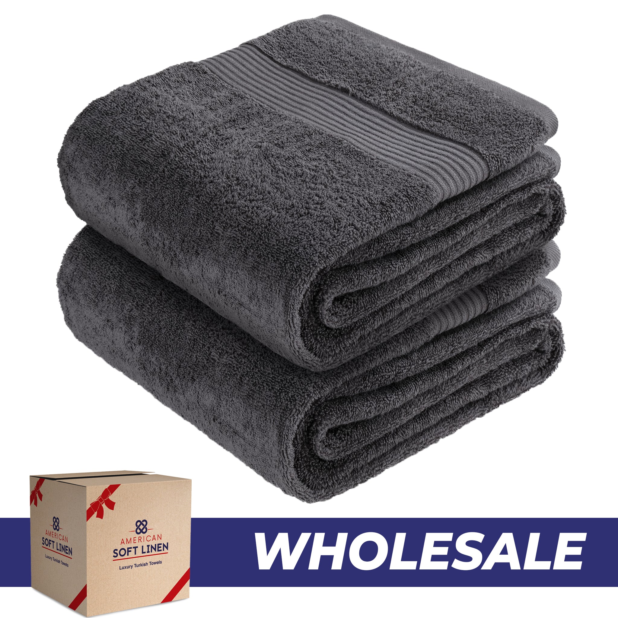 American Soft Linen Bekos 35x70 Inch Jumbo Bath Sheet Set of 2, Wholesale 100% Cotton Turkish Towel Set