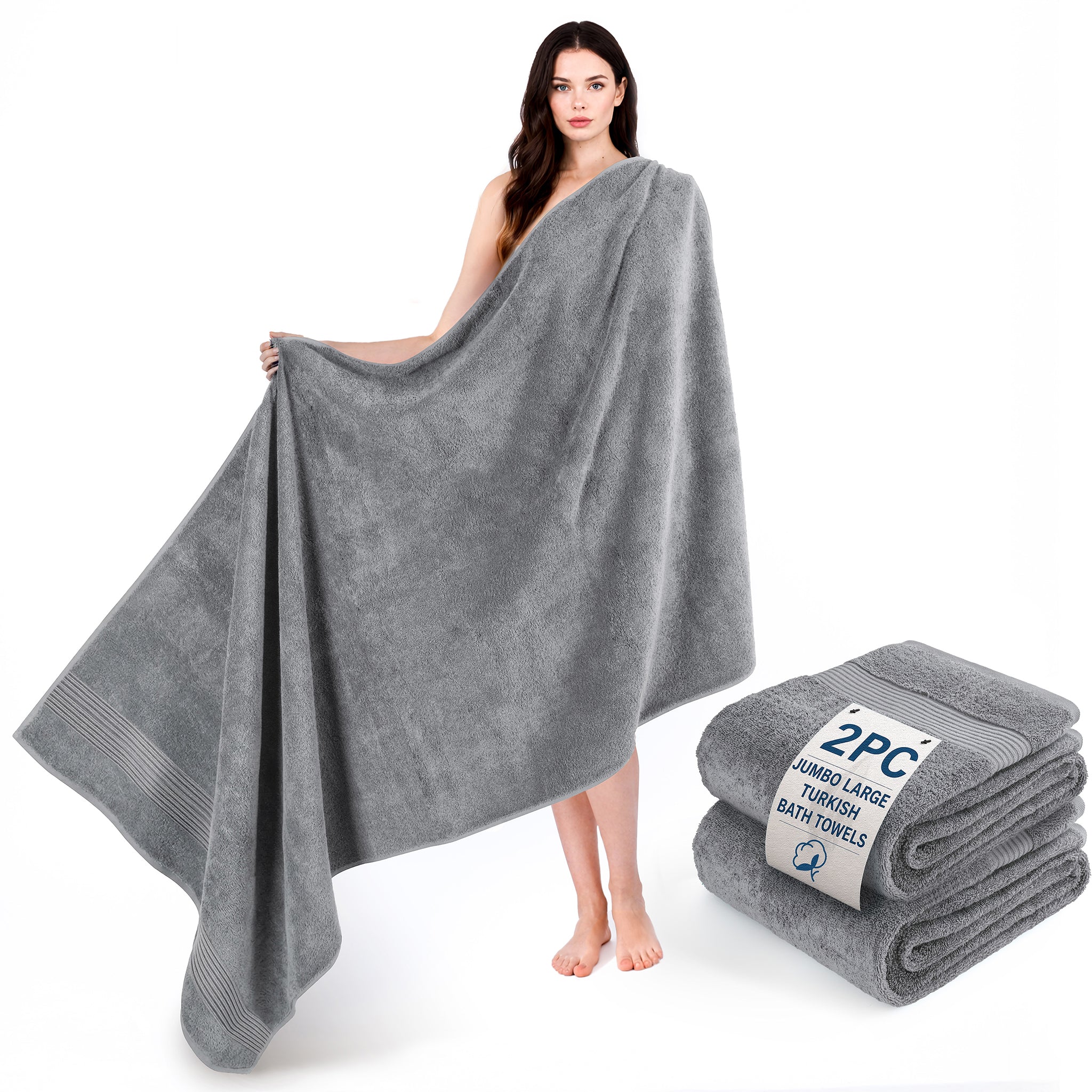 American Soft Linen Bekos 35x70 Inch Jumbo Bath Sheet Set of 2, Wholesale 100% Cotton Turkish Towel Set