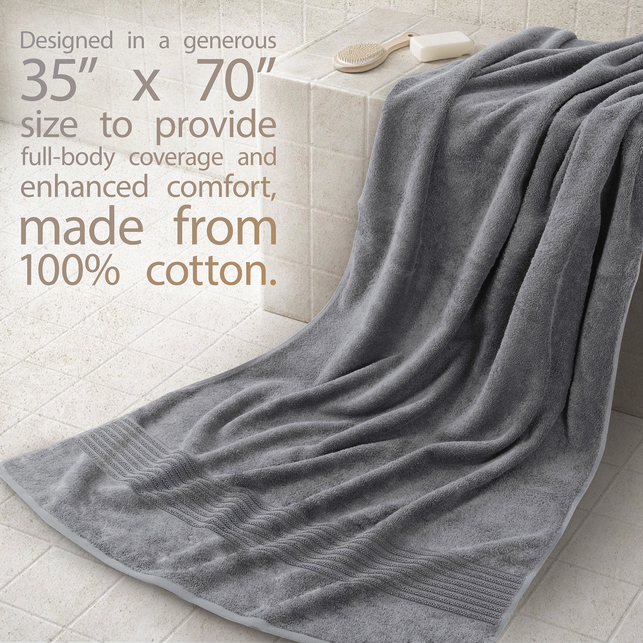 American Soft Linen Bekos 35x70 Inch Jumbo Bath Sheet Set of 2, Wholesale 100% Cotton Turkish Towel Set