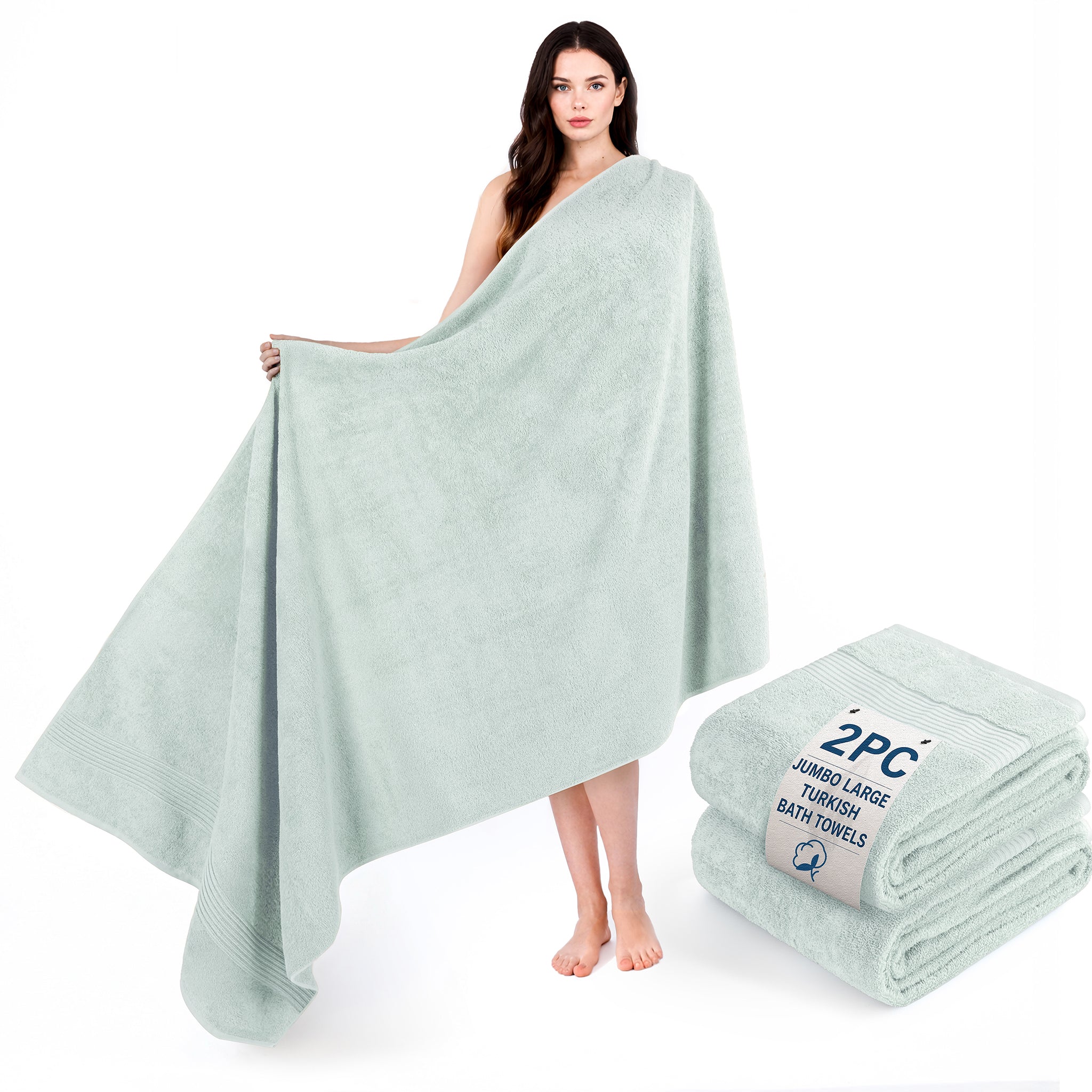 American Soft Linen Bekos 35x70 Inch Jumbo Bath Sheet Set of 2, Wholesale 100% Cotton Turkish Towel Set