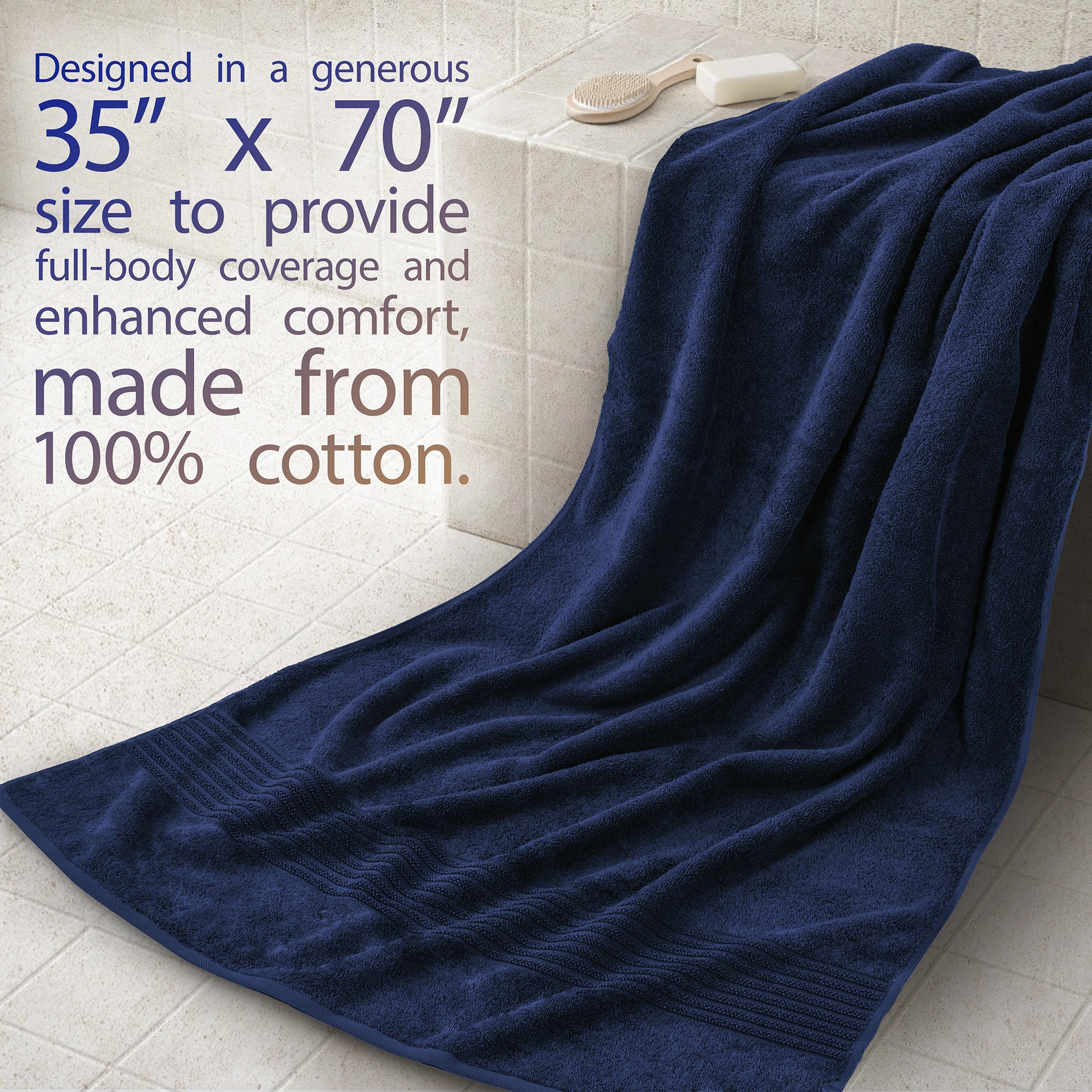 American Soft Linen Bekos 35x70 Inch Jumbo Bath Sheet Set of 2 – Extra Large 100% Cotton Turkish Bath Towels