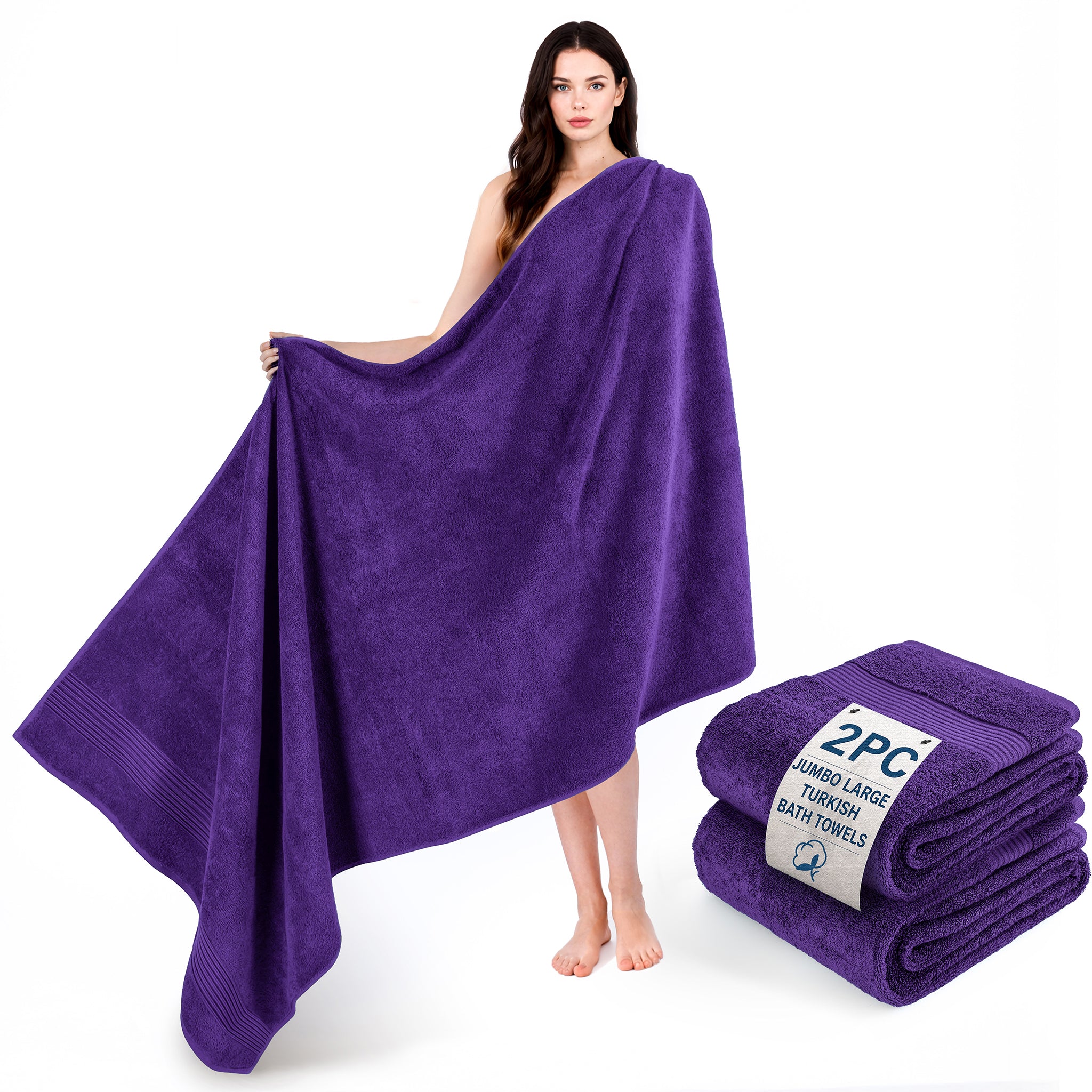 American Soft Linen Bekos 35x70 Inch Jumbo Bath Sheet Set of 2, Wholesale 100% Cotton Turkish Towel Set