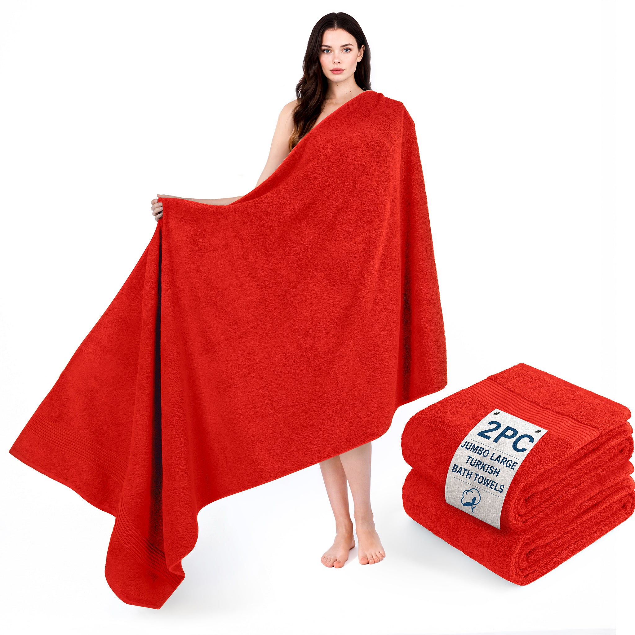 American Soft Linen Bekos 35x70 Inch Jumbo Bath Sheet Set of 2, Wholesale 100% Cotton Turkish Towel Set