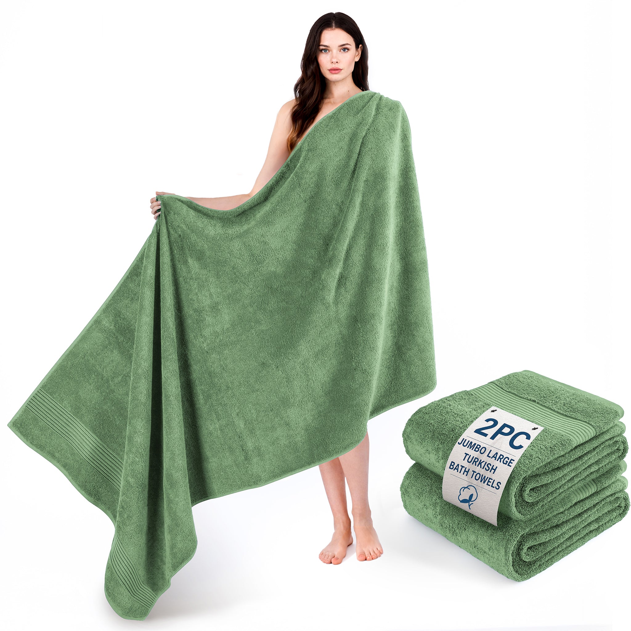 American Soft Linen Bekos 35x70 Inch Jumbo Bath Sheet Set of 2, Wholesale 100% Cotton Turkish Towel Set