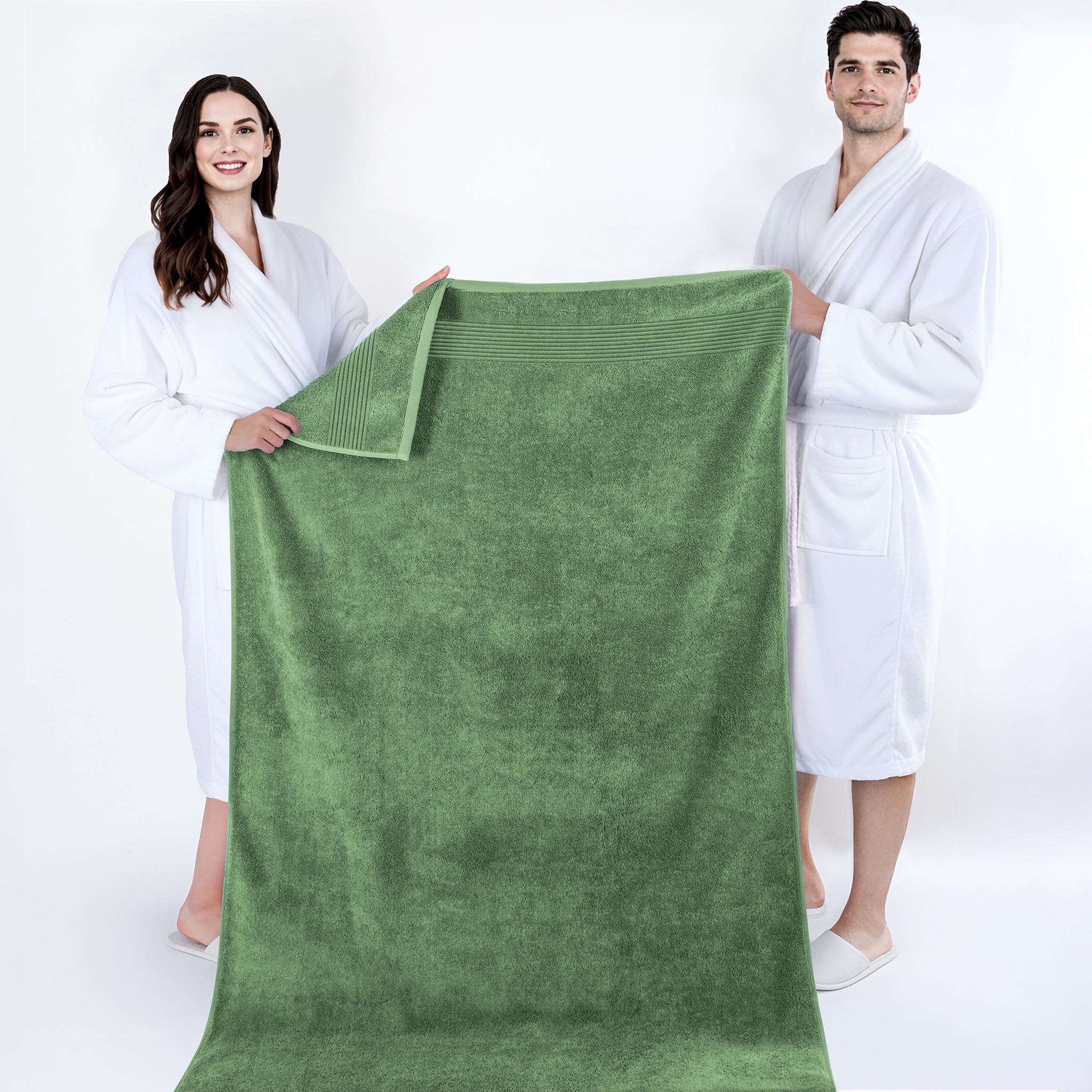 American Soft Linen Bekos 35x70 Inch Jumbo Bath Sheet Set of 2, Wholesale 100% Cotton Turkish Towel Set
