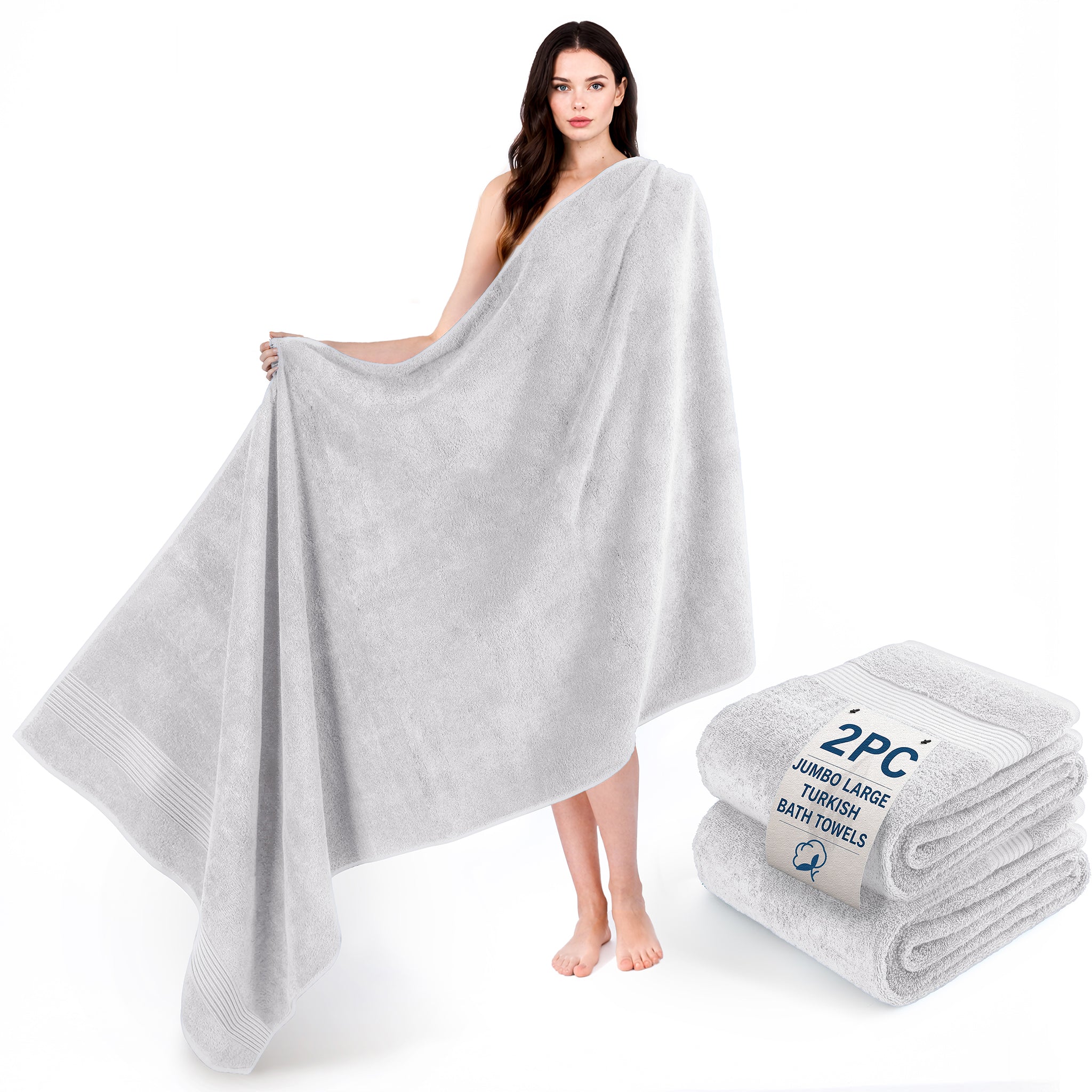 American Soft Linen Bekos 35x70 Inch Jumbo Bath Sheet Set of 2, Wholesale 100% Cotton Turkish Towel Set