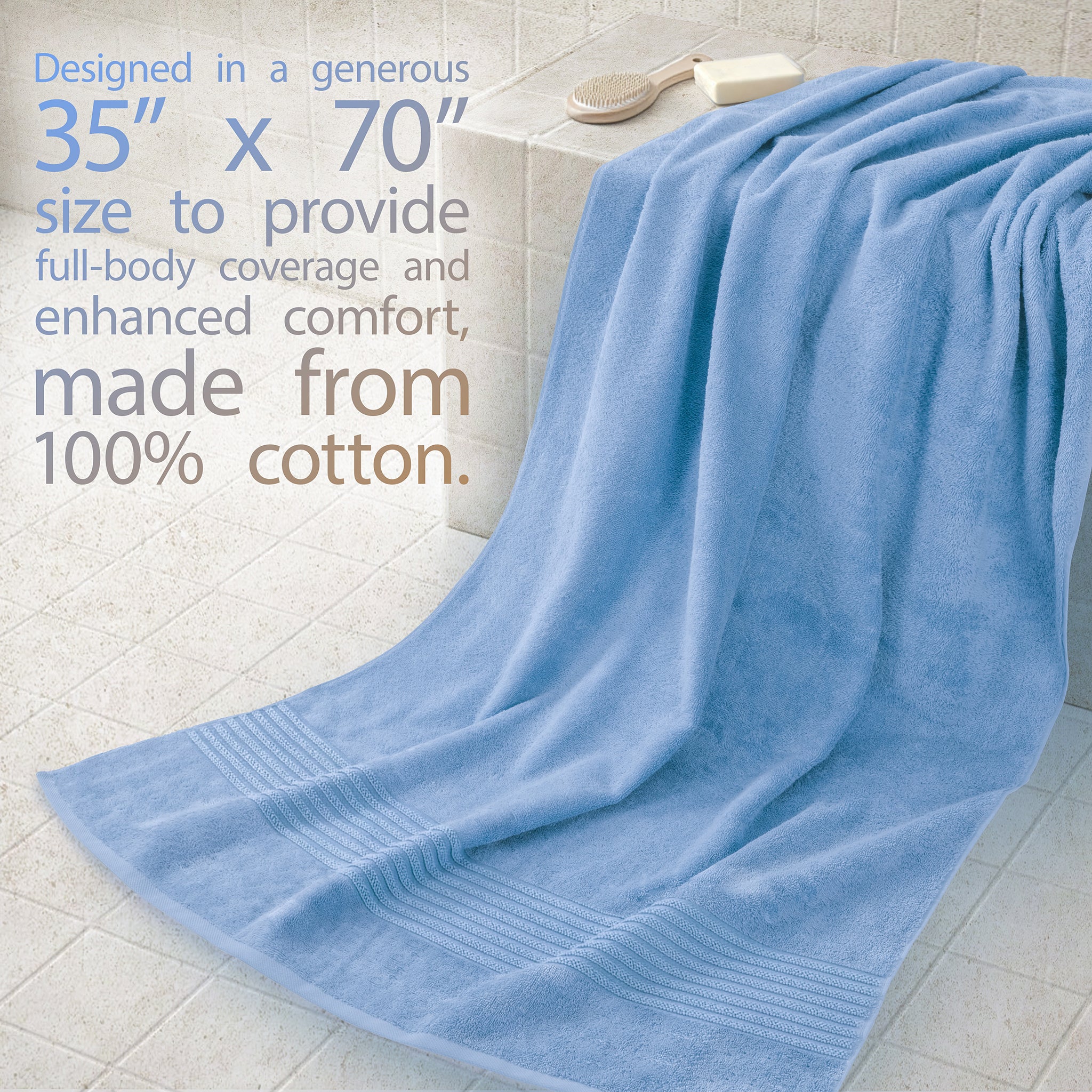 American Soft Linen Bekos 35x70 Inch Jumbo Bath Sheet Set of 2, Wholesale 100% Cotton Turkish Towel Set