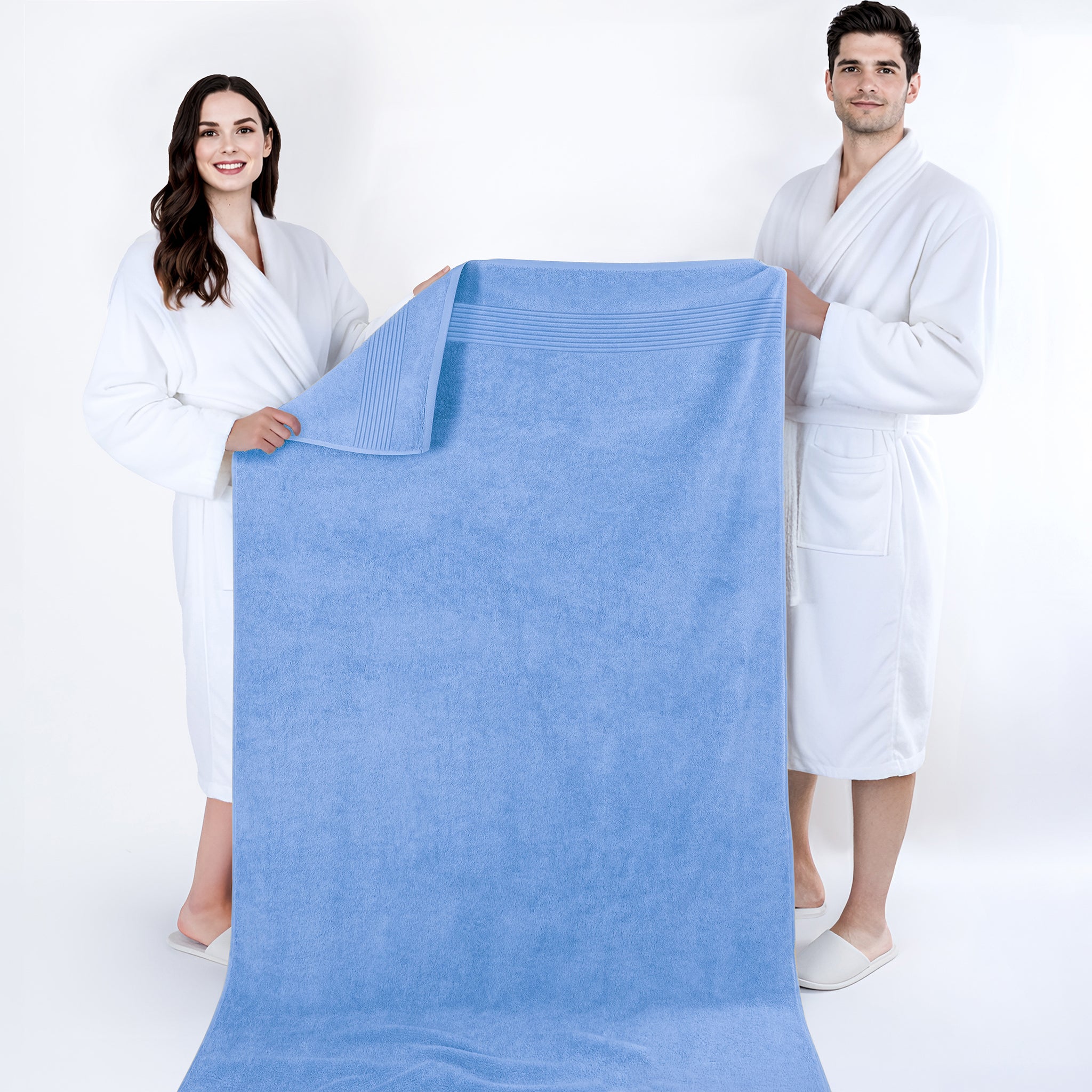 American Soft Linen Bekos 35x70 Inch Jumbo Bath Sheet Set of 2, Wholesale 100% Cotton Turkish Towel Set