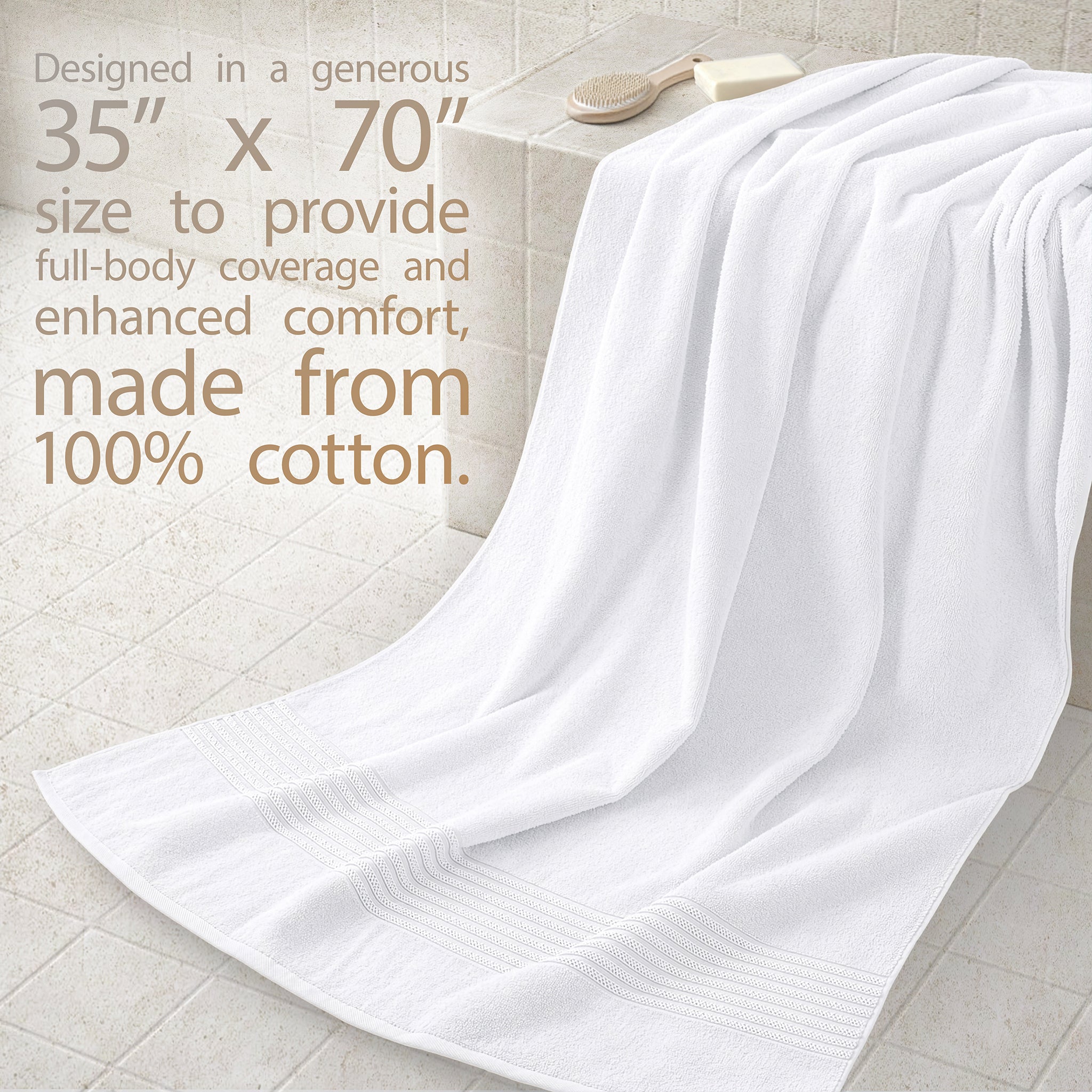 American Soft Linen Bekos 35x70 Inch Jumbo Bath Sheet Set of 2 – Extra Large 100% Cotton Turkish Bath Towels